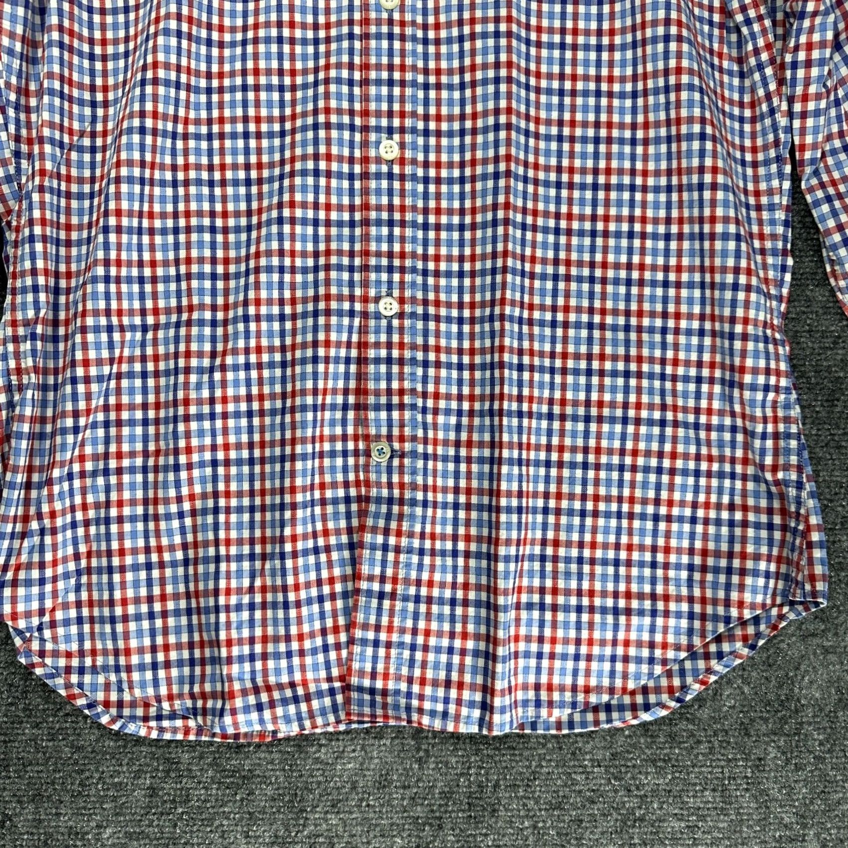 Banana Republic Banana Republic Shirt Mens M Grant Fit Custom Wash Blue White Red Plaid Button-Up Long Sleeve Size US M / EU 48-50 / 2 - 2 Thumbnail