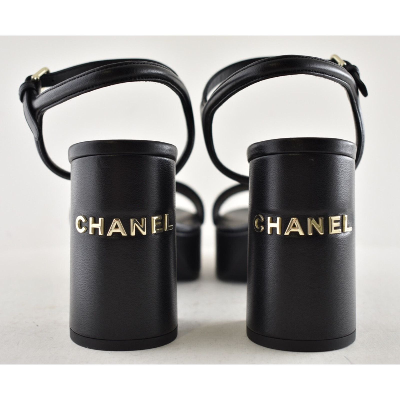 Chanel Chanel 24C Black Lambskin Leather Logo Platform Ankle Size US 11 / IT 41 - 10 Thumbnail