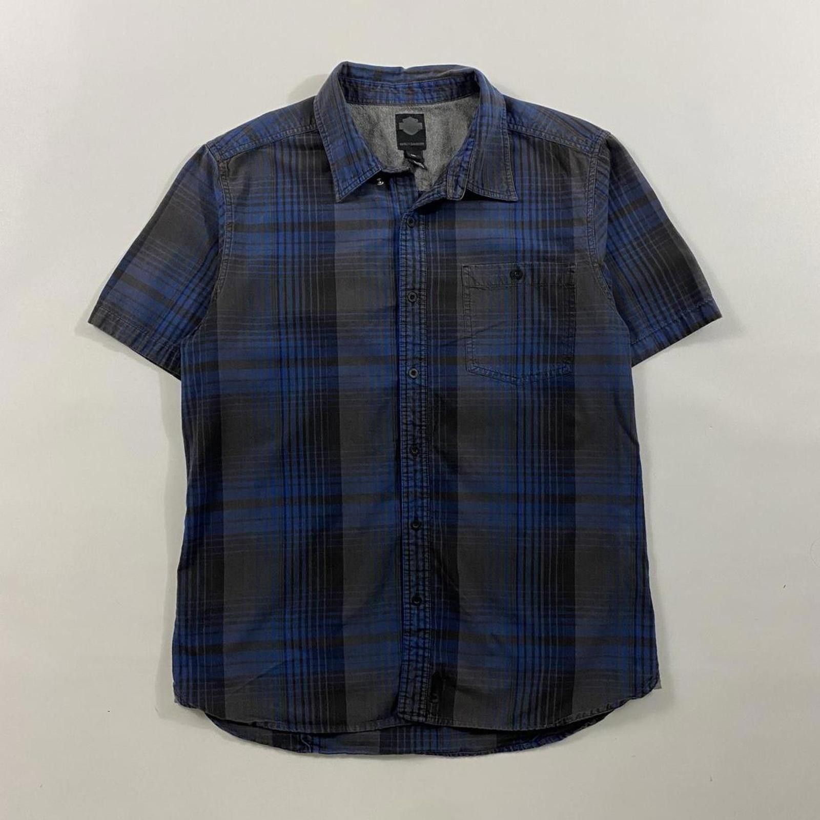 Harley Davidson Vintage 2000s Blue Harley Davidson Sleeve Button Up Shirt Size US XL / EU 56 / 4 - 1 Thumbnail
