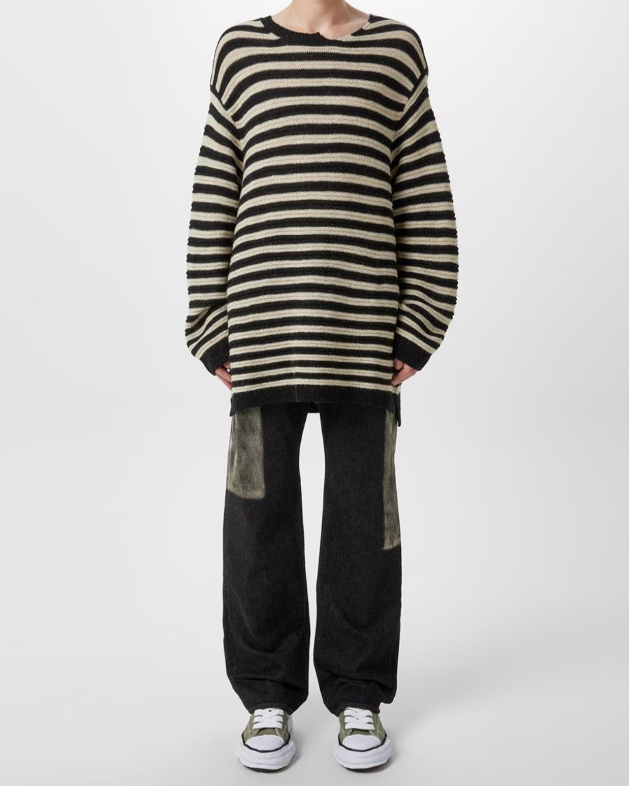 Yohji Yamamoto Asymmetric Striped Knit Size US L / EU 52-54 / 3 - 2 Thumbnail