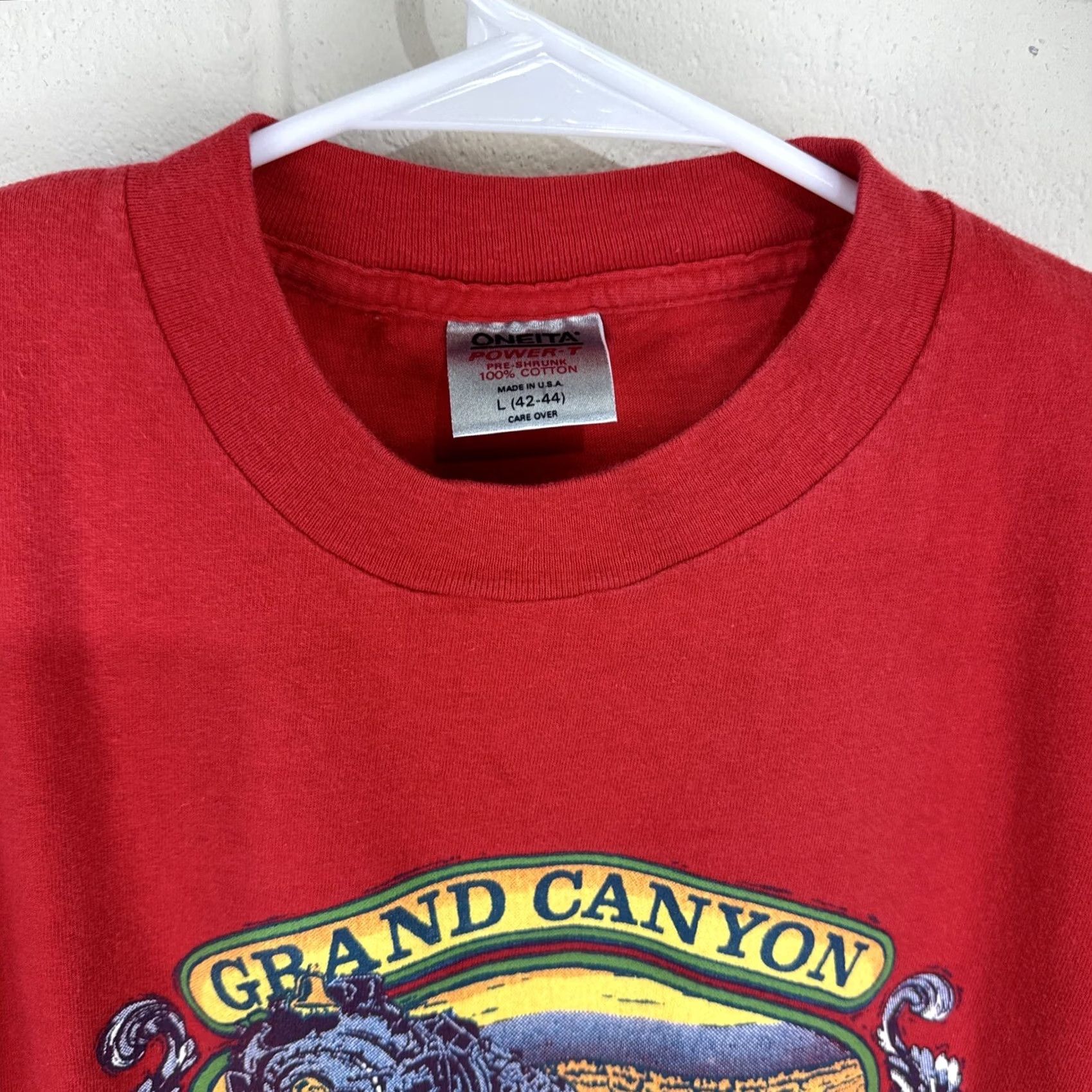 Vintage VINTAGE Grand Canyon Railway T Shirt Large Red Oneita 1901 Train Railroad Men's Size US L / EU 52-54 / 3 - 4 Thumbnail