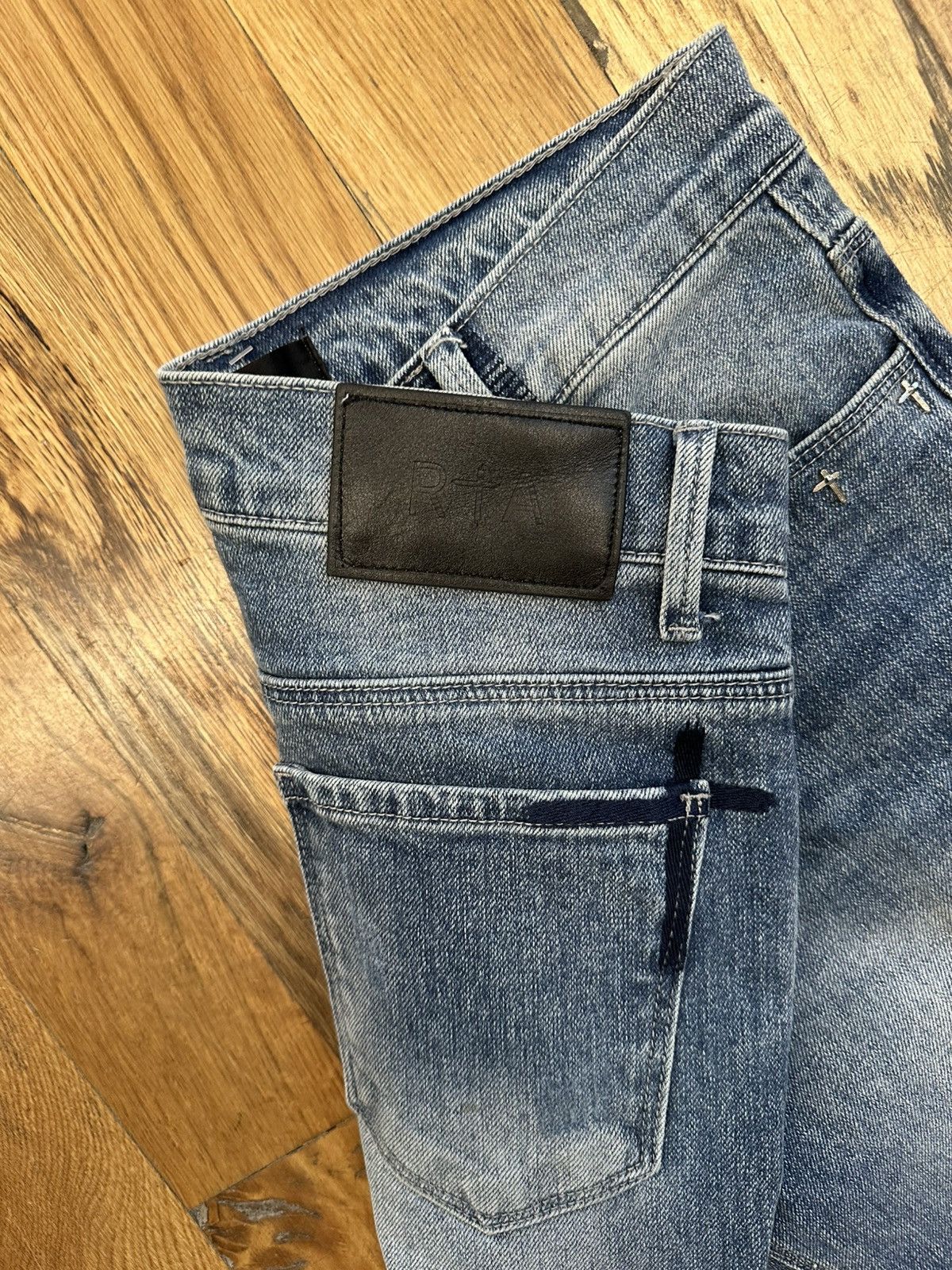 Rta Rta Side Crosses Blue Denim Jeans Size 29 Size US 29 - 4 Thumbnail
