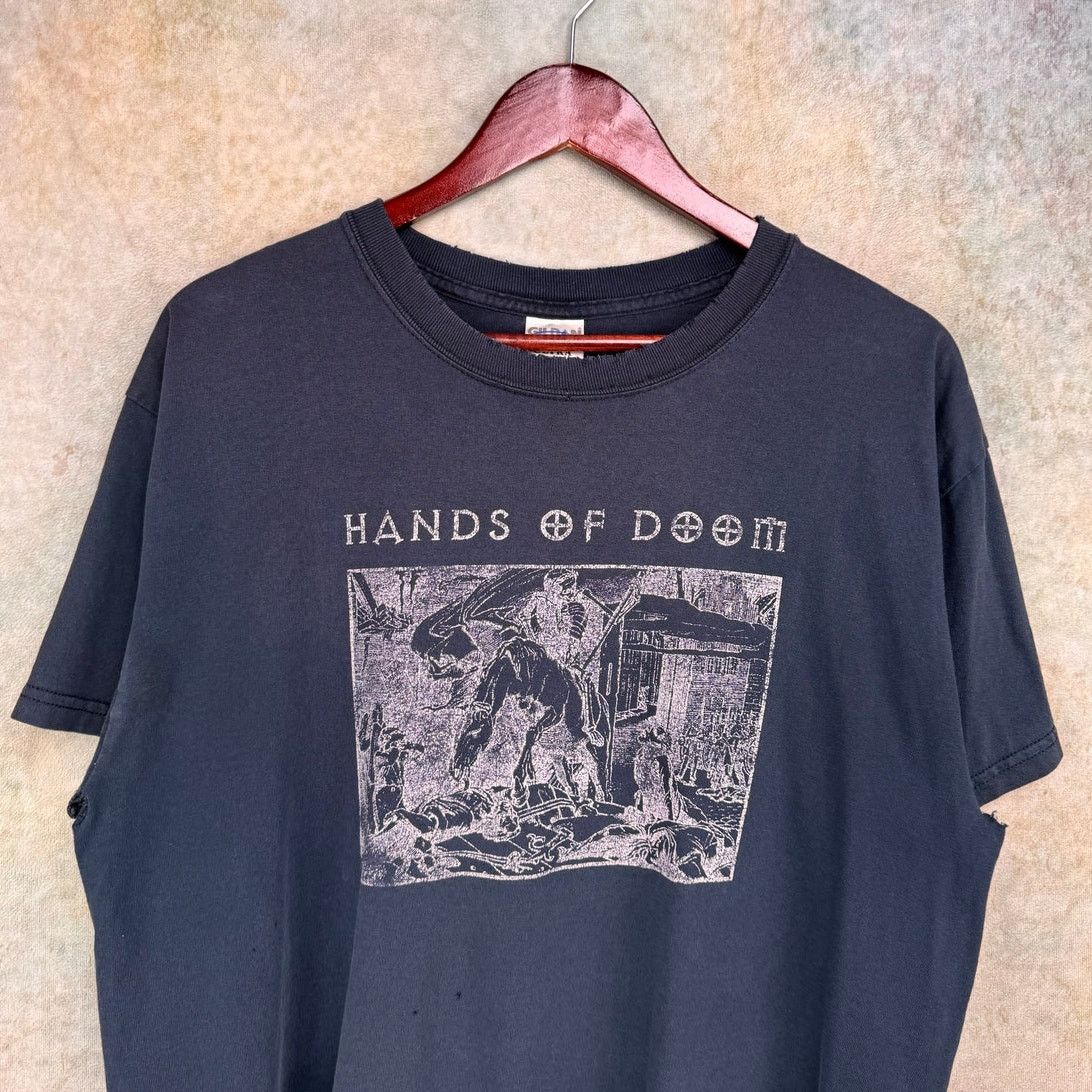 Vintage VTG 90s Hands of Doom T Shirt Mens Sz L Navy Blue Fade Size US L / EU 52-54 / 3 - 3 Thumbnail
