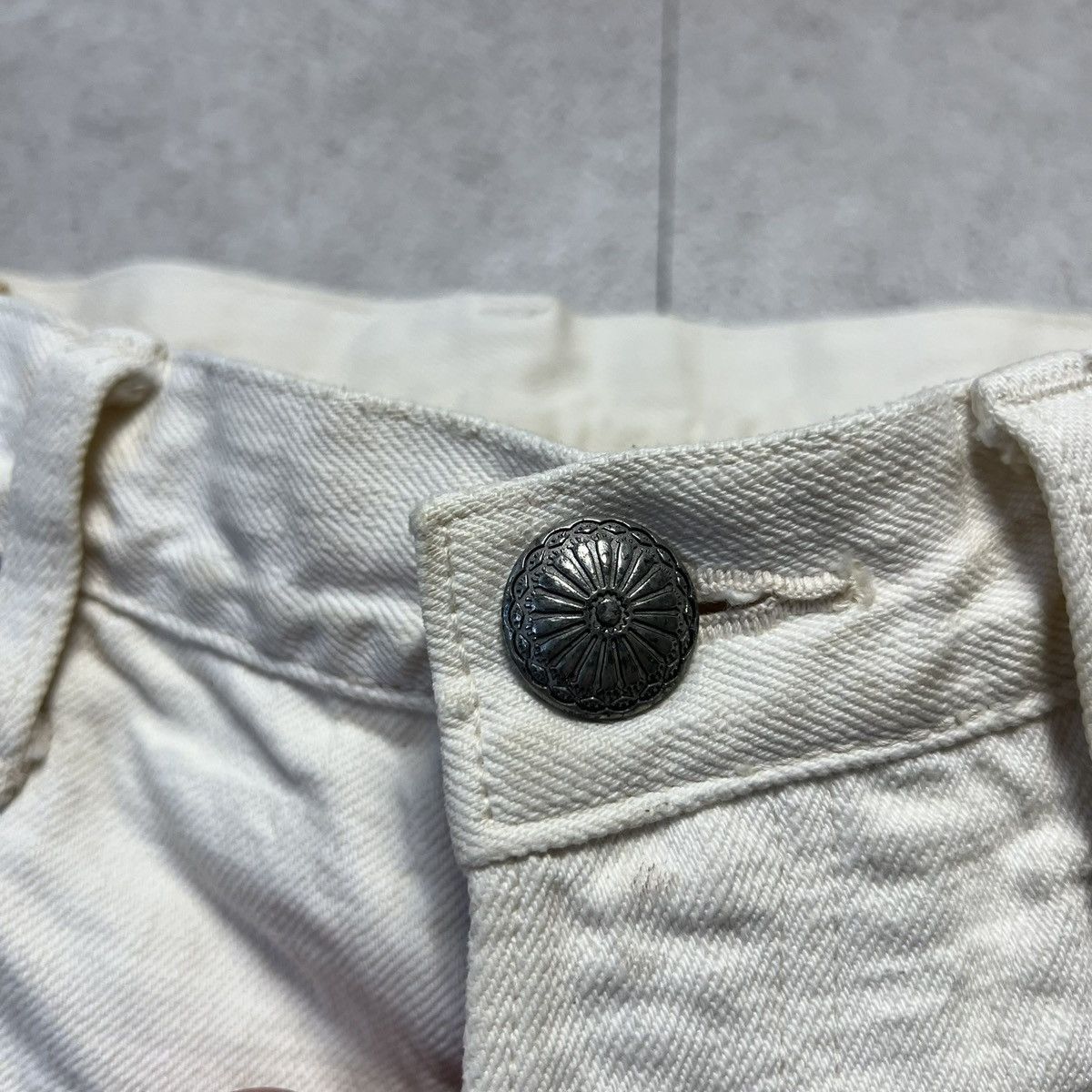 Kapital × Kapital Kountry Kapital White Distressed Boro Denim Jeans Shorts Size US 30 / EU 46 - 5 Thumbnail