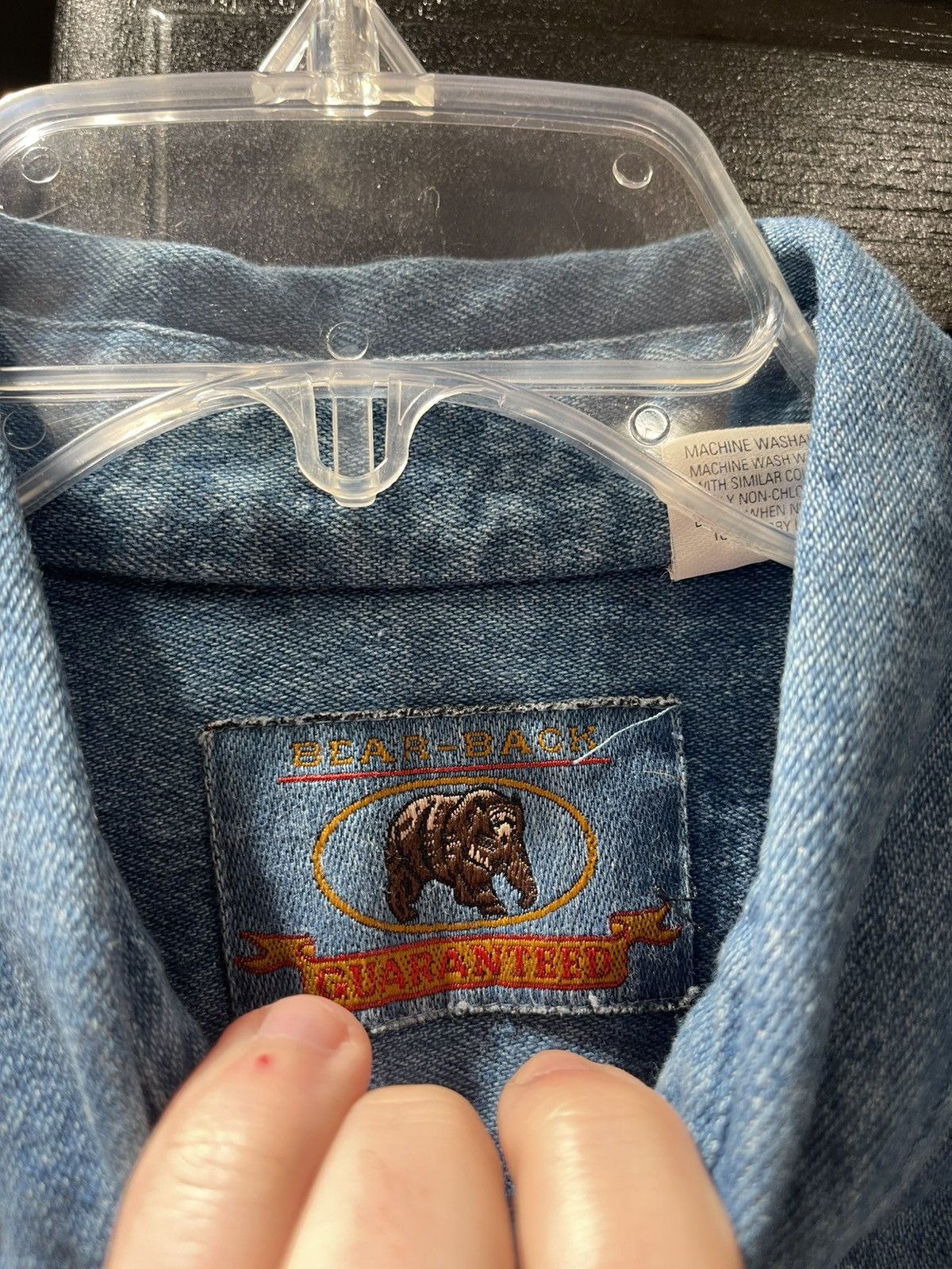 Other VTG Bear Back Men's Lg Long Sleeve Button Down Blue Denim Size US XL / EU 56 / 4 - 3 Thumbnail