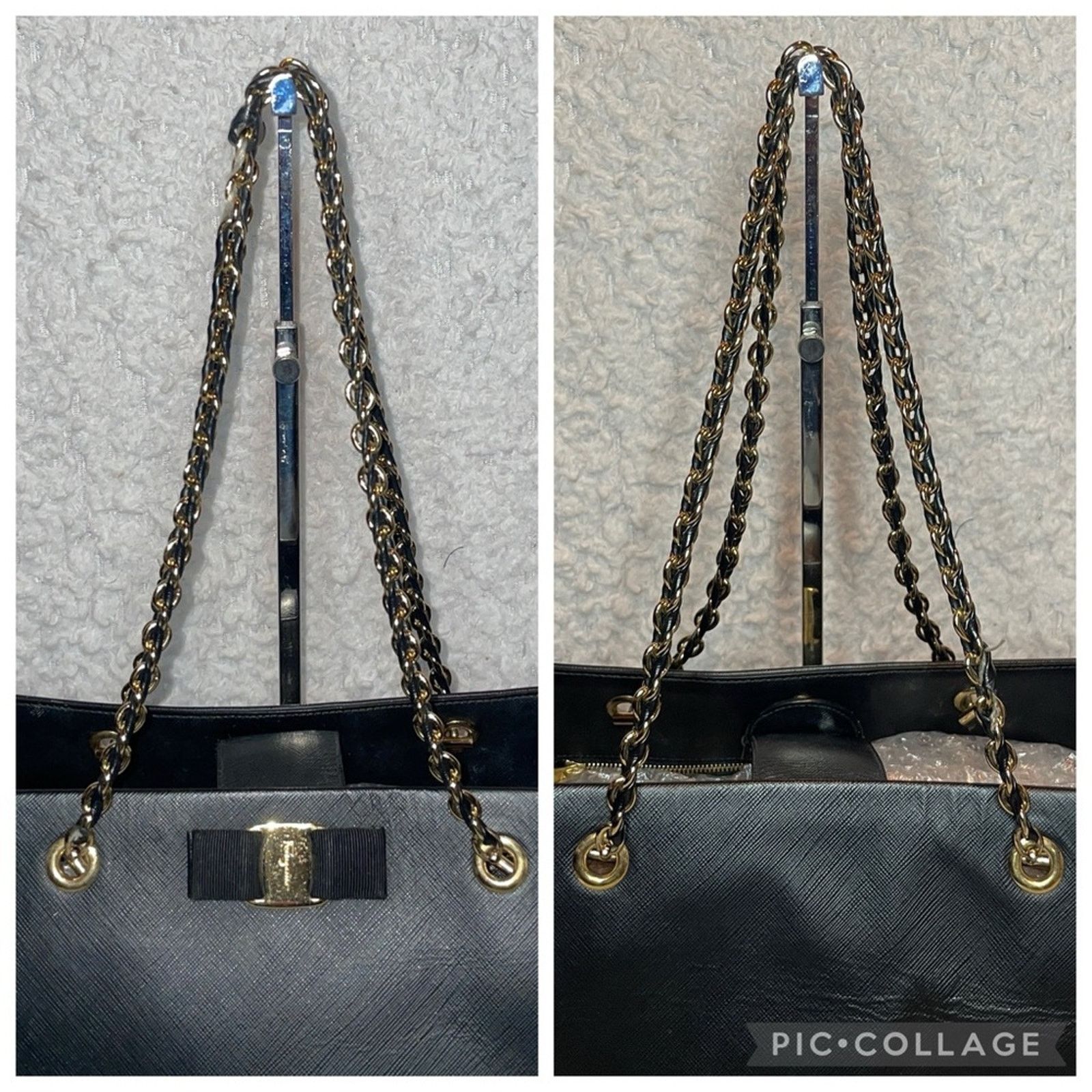 Salvatore Ferragamo Ferragamo Melike Vara Bow Leather Tote Black Size ONE SIZE - 4 Thumbnail