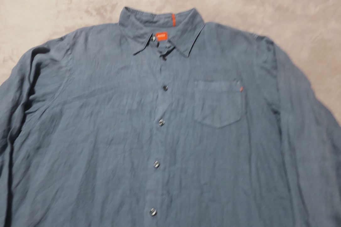 Hugo Boss Orange Label All Linen Button Shirt Size US XXL / EU 58 / 5 - 5 Thumbnail