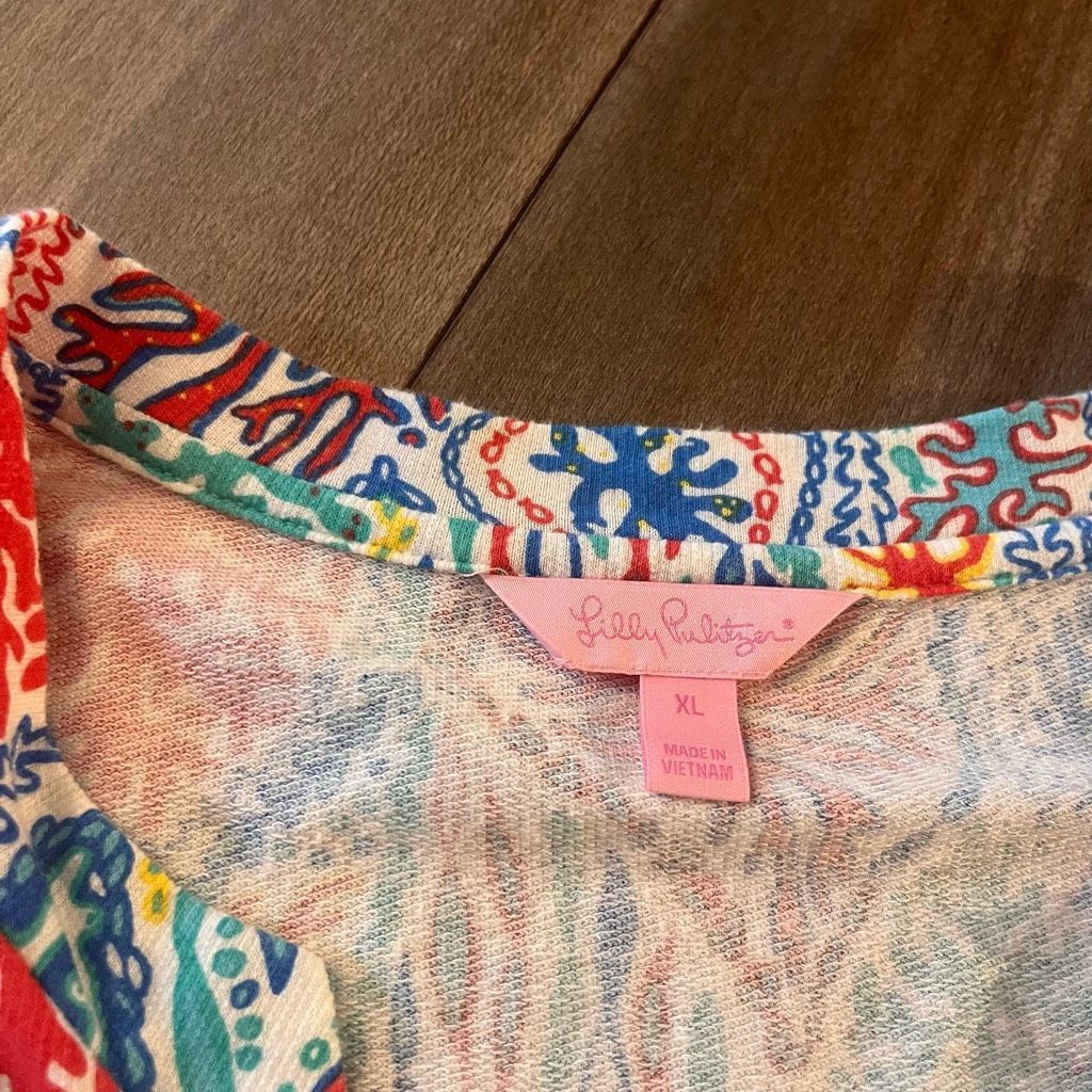 Lilly Pulitzer Lilly Pulitzer Multi-Color Pattern Blouse Women XL Bin J-16 Size XL / US 12-14 / IT 48-50 - 3 Thumbnail