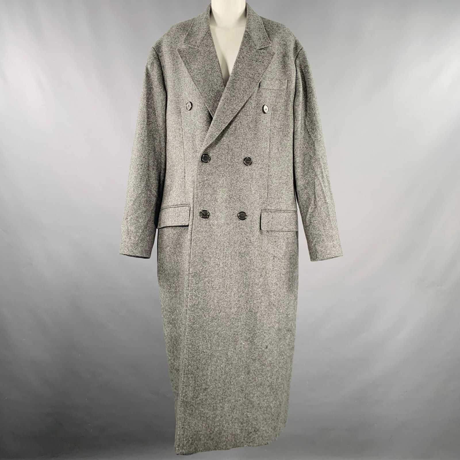 rokh ROKH Size S Grey Wool Tweed Oversized Coat Size S / US 4 / IT 40 - 1 Thumbnail