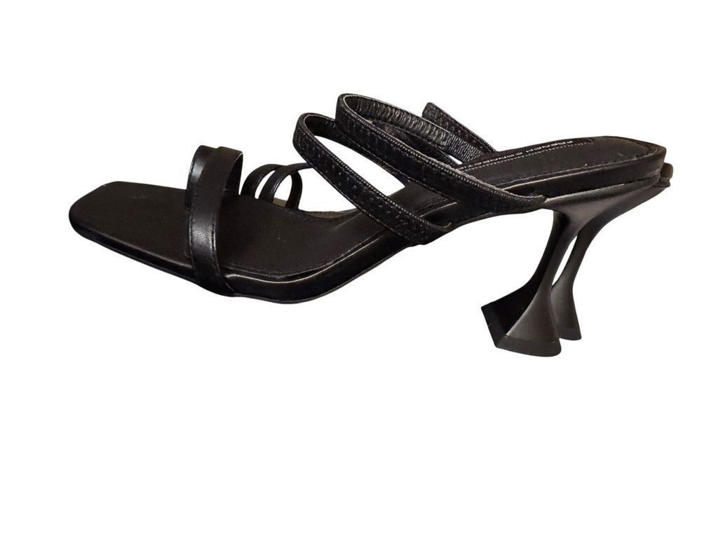 French Connection French Connection Flared Heeled Sandals-Black Size 10 Size US 10 / IT 40 - 4 Thumbnail