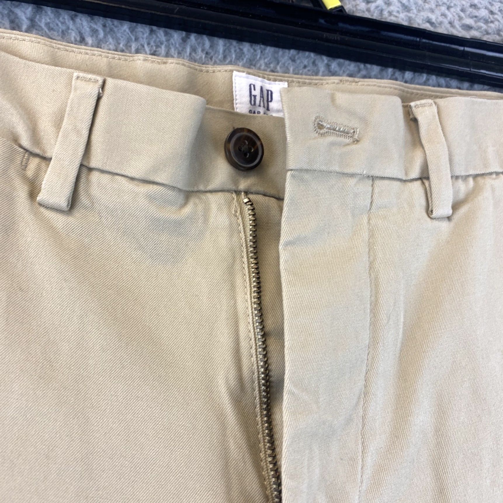 Gap VINTAGE Gap Mens Chino Pants - Flat Front Slim Fit Casual Cotton Blend Size 30x32 Beige Size US 30 / EU 46 - 4 Thumbnail