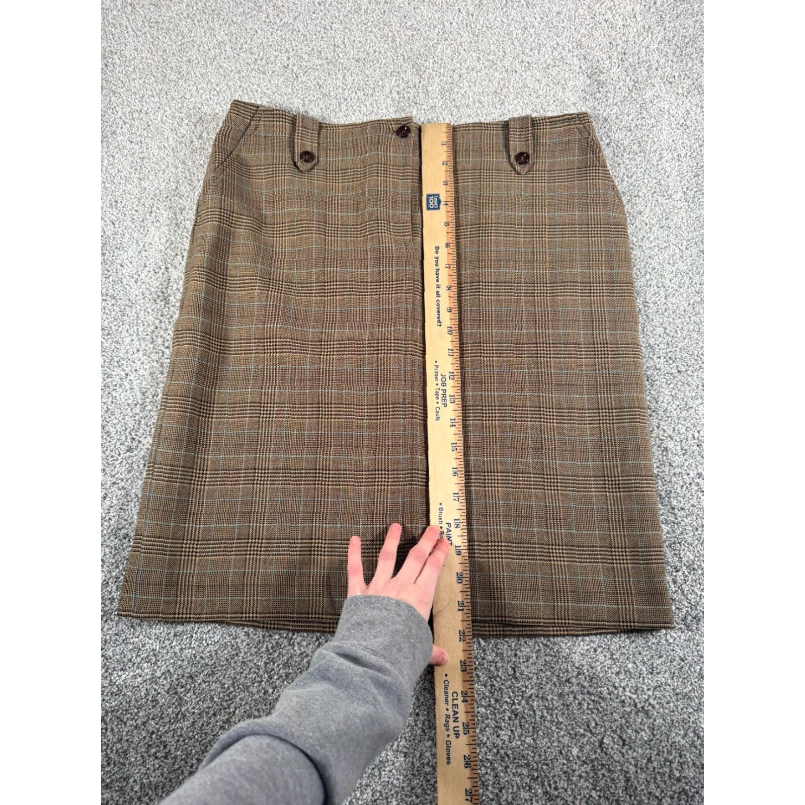 Vintage VINTAGE Petite Sophisticate Skirt Sz 12 Stretch Plaid Midi Pencil Womens 90s City Office Business Size 34" / US 12 / IT 48 - 4 Thumbnail