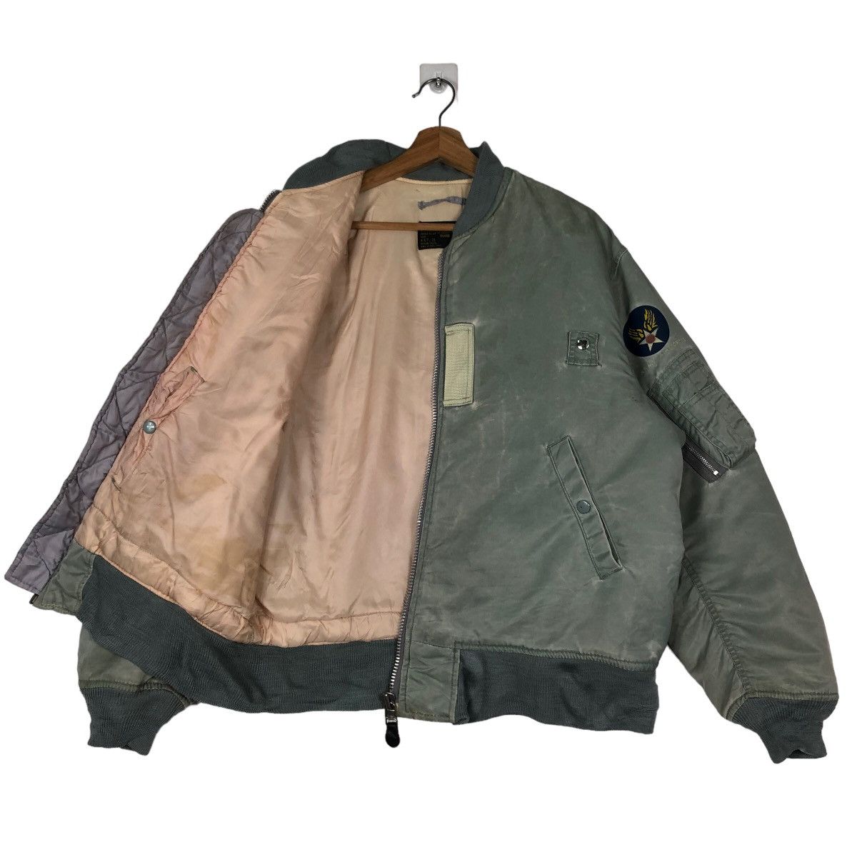 Vintage 🔥Vintage MA-1 Bomber Jacket Houstan Fly Air Forces USA Size US XL / EU 56 / 4 - 10 Thumbnail