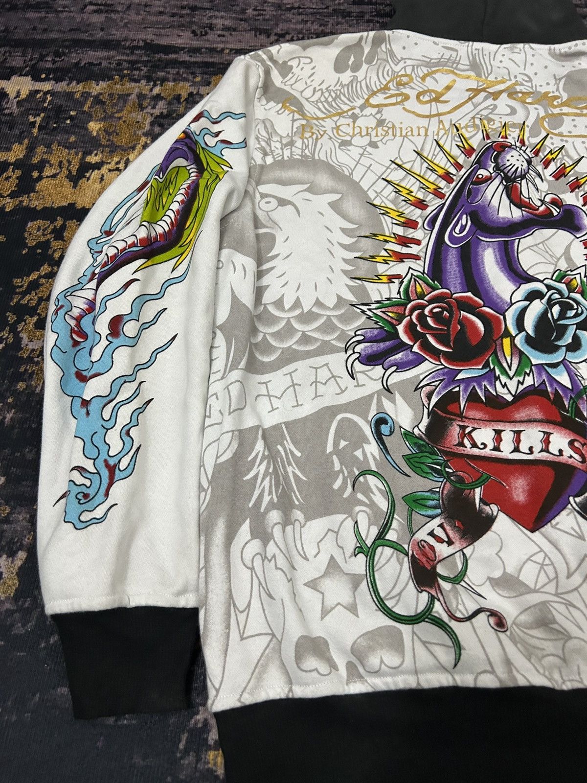 Ed Hardy Vintage Ed Hardy By Christian Audiger Zip Hoodie Size US XXL / EU 58 / 5 - 7 Thumbnail