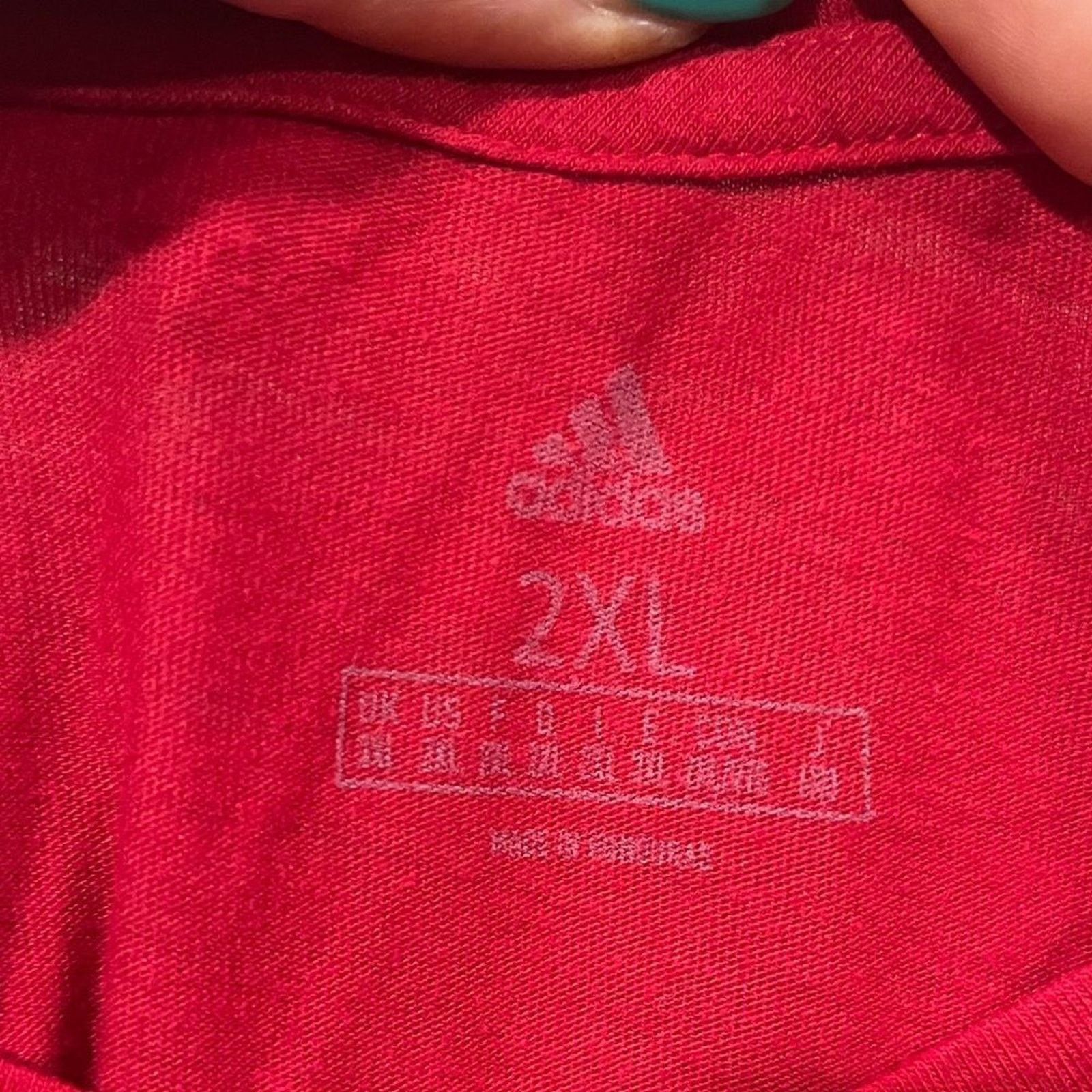 Adidas Adidas Mens T-Shirt Raining Buckets Short Sleeve Red 2XL Size US XXL / EU 58 / 5 - 3 Thumbnail