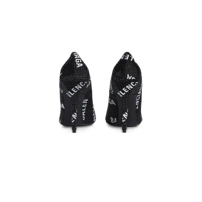 Balenciaga o1bcso1str0126 Square Knife 110mm Pumps With Allover Black Size US 11 / IT 41 - 4 Thumbnail
