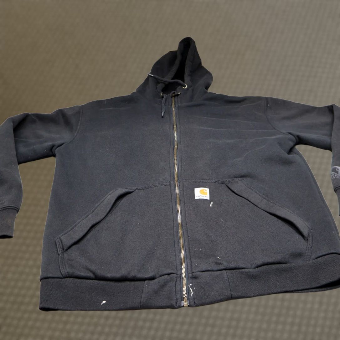 Carhartt Carhartt Sweatshirt Men M Black Full Zip Heavyweight Pockets Logo Rib Knit Jacket Casual Winter Authentic Fiber Cotton Blend Size US M / EU 48-50 / 2 - 1 Thumbnail
