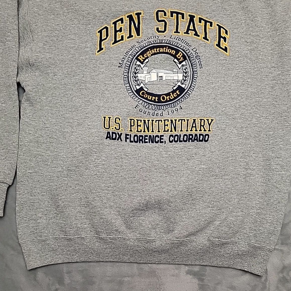 Fruit Of The Loom VTG Pen State Sweatshirt Mens XL Gray US Penitentiary Pullover Crewneck Retro LS Size US XL / EU 56 / 4 - 2 Thumbnail
