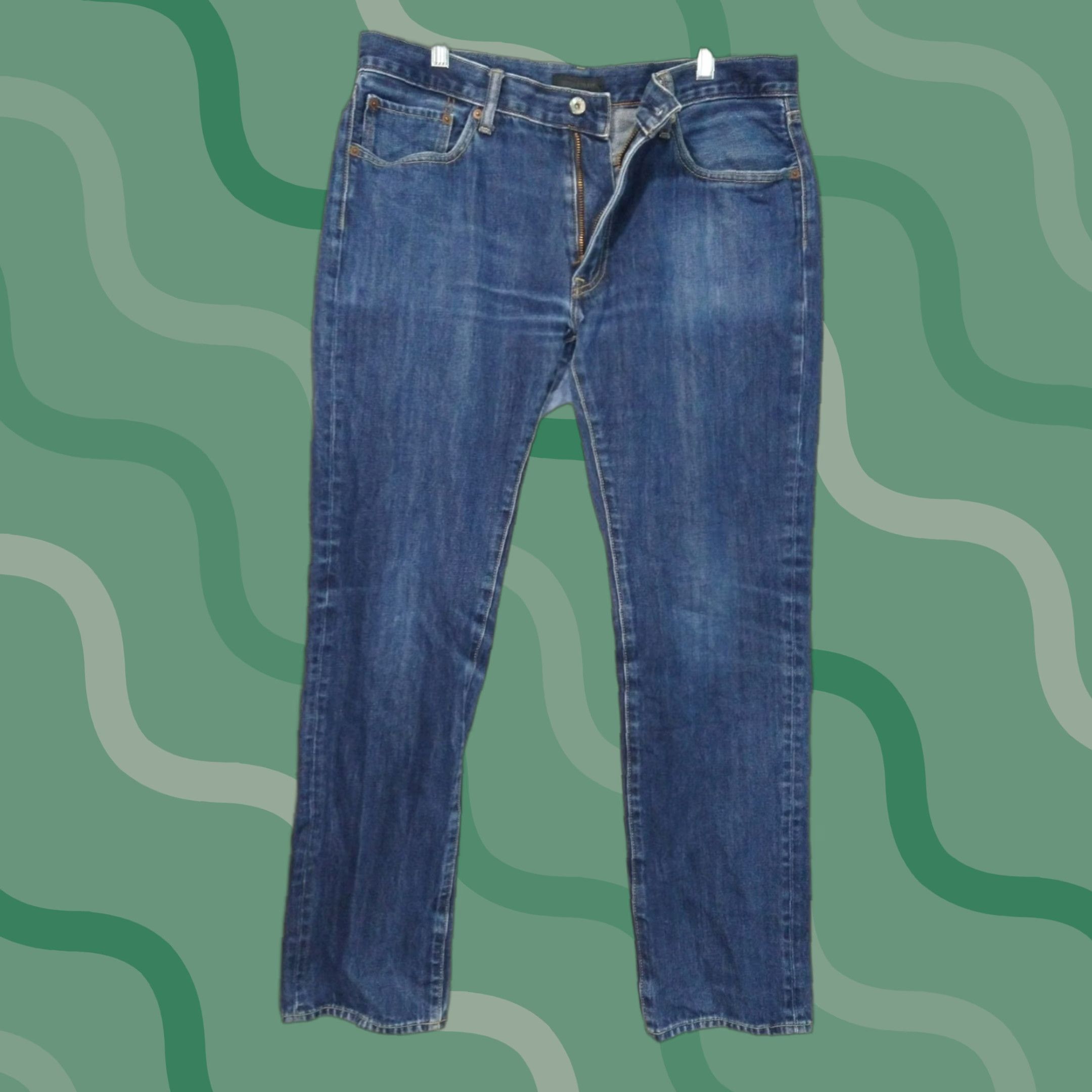 Uniqlo UNIQLO Jeans Men 36x34 Denim Straight Leg Mid Rise Regular Fit Blue 5-Pocket Mens 36 Waist 34 Inseam Stretch Regular Type: Jeans Size US 36 / EU 52 - 1 Thumbnail