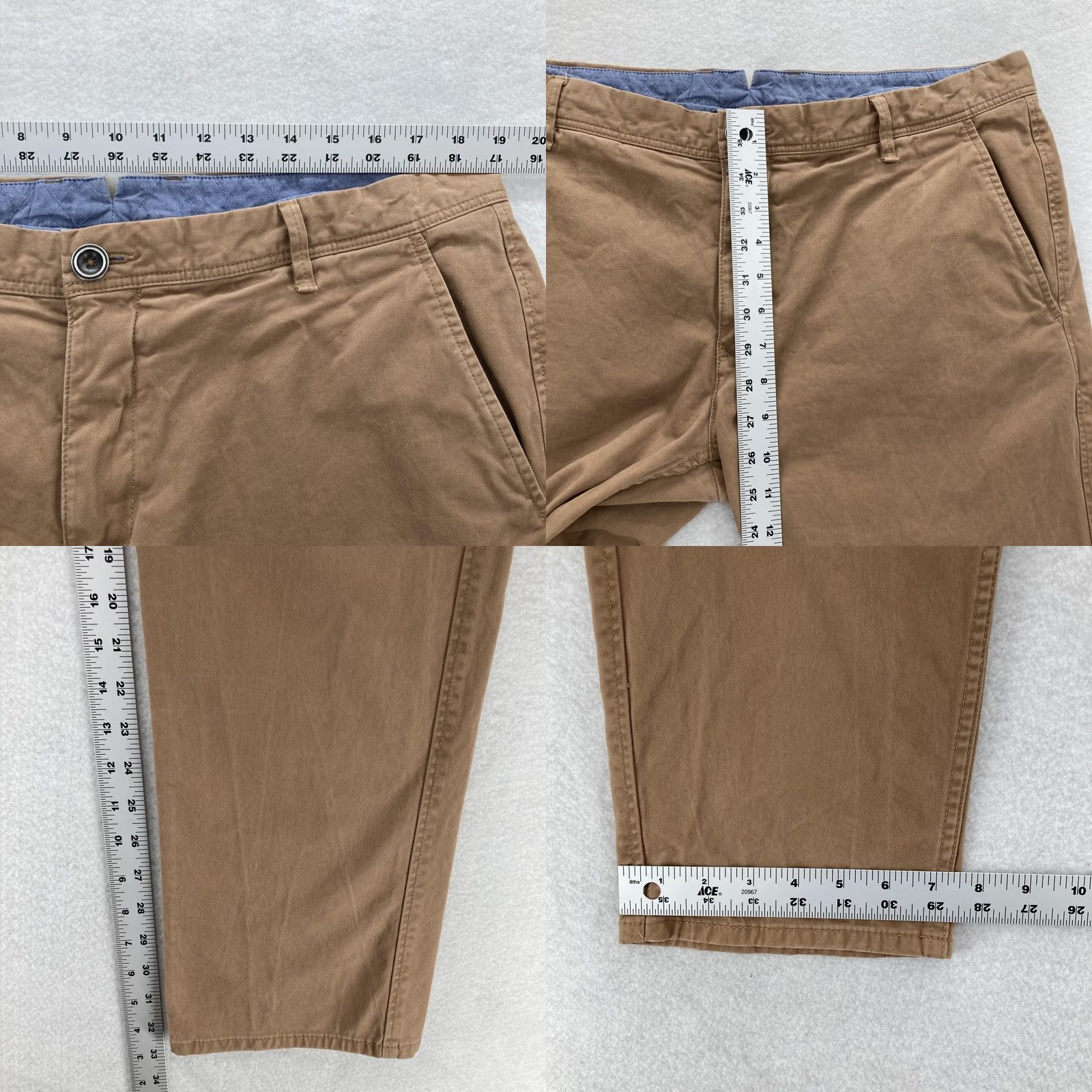 Rodd & Gunn Rodd & Gunn Mens Pants Chino Stretch Flat Front Twill Custom Fit 38L Brown Khaki Size US 38 / EU 54 - 8 Thumbnail