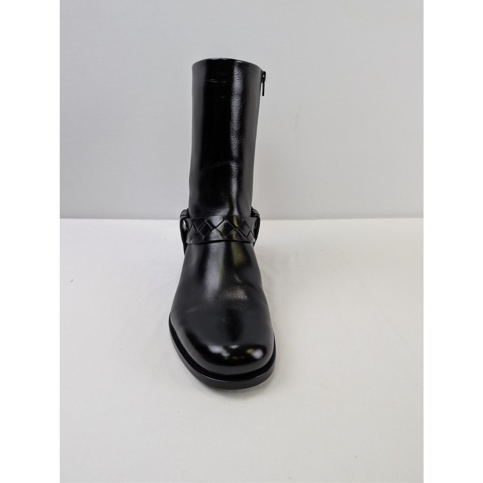 Bottega Veneta o1rshd1 Intrecciato-Woven Harness-Style Ankle Strap Hi Boots Size US 12 / EU 45 - 11 Thumbnail