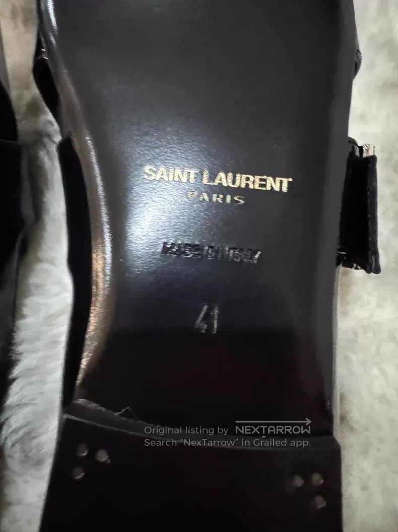 Saint Laurent Paris Saint Laurent Paris Crystal Buckle Loafers Leather Shoes Size US 8 / EU 41 - 7 Thumbnail