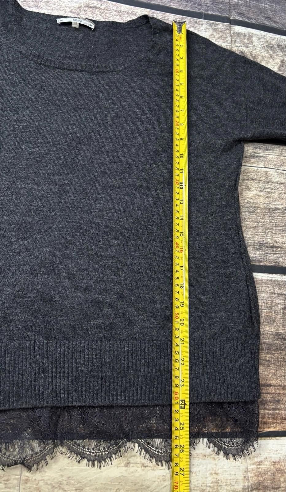 Sonia Rykiel Sioni Sweater Womens Medium Wool Cashmere Blend Lace Hem Size M / US 6-8 / IT 42-44 - 9 Thumbnail