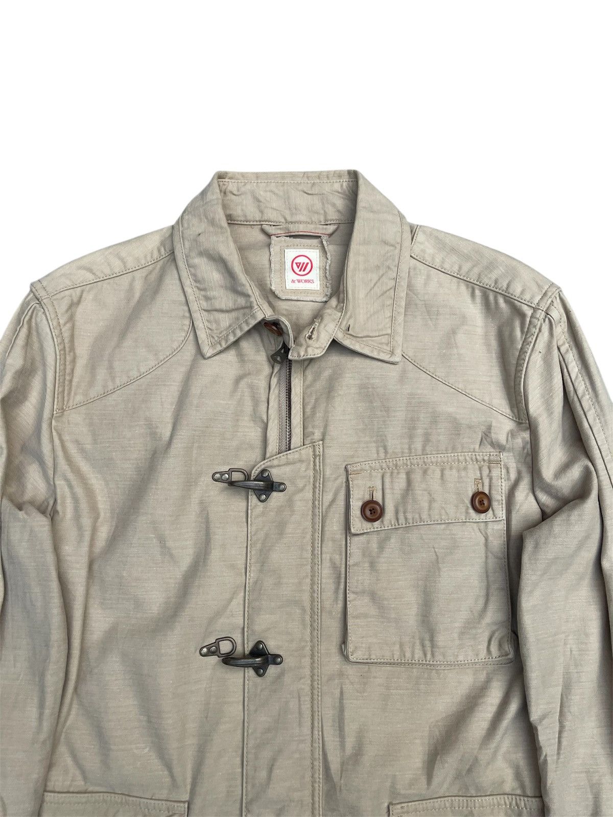 Japanese Brand × Other × Vintage Works Beige Metal Toggle Jacket - Japanese Workwear Style Size US S / EU 44-46 / 1 - 3 Thumbnail