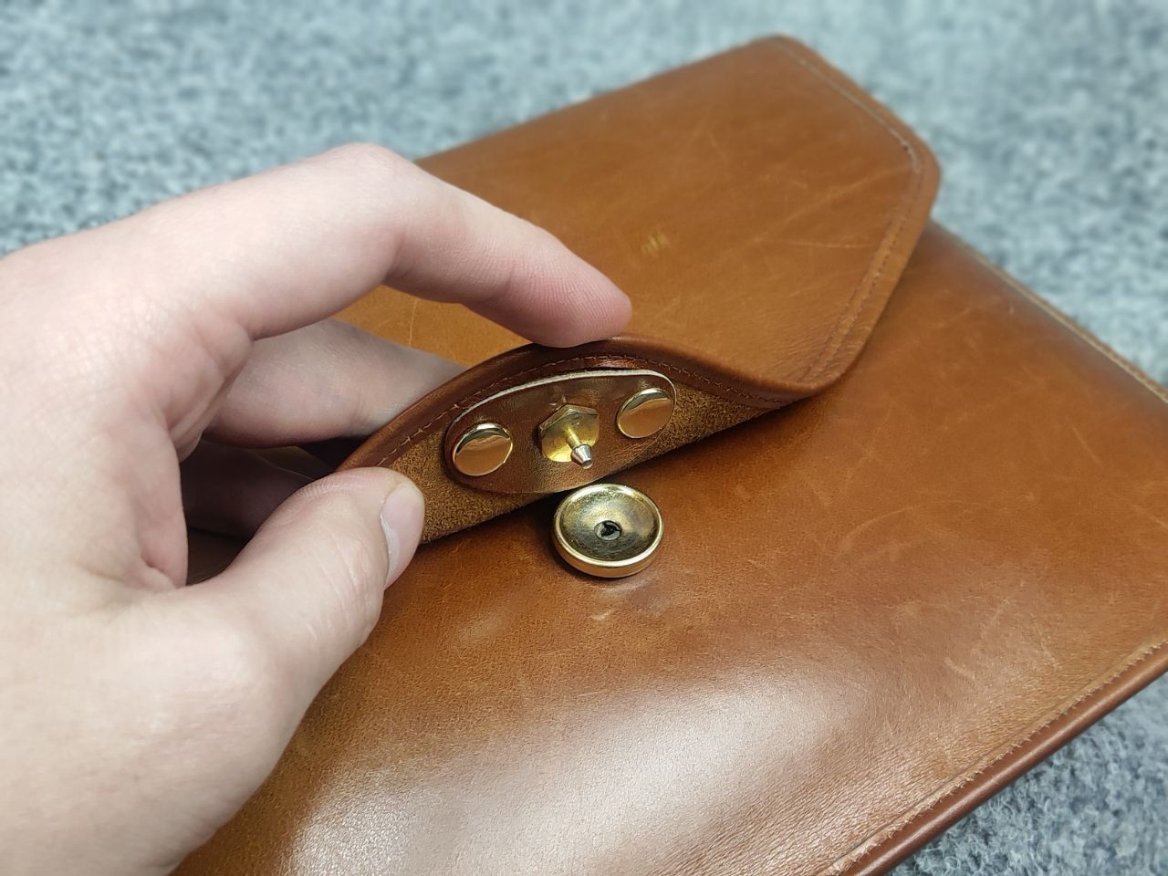 Dior Christian Dior Vintage 80s Envelope Clutch Brown Leather Bag Size ONE SIZE - 15 Thumbnail