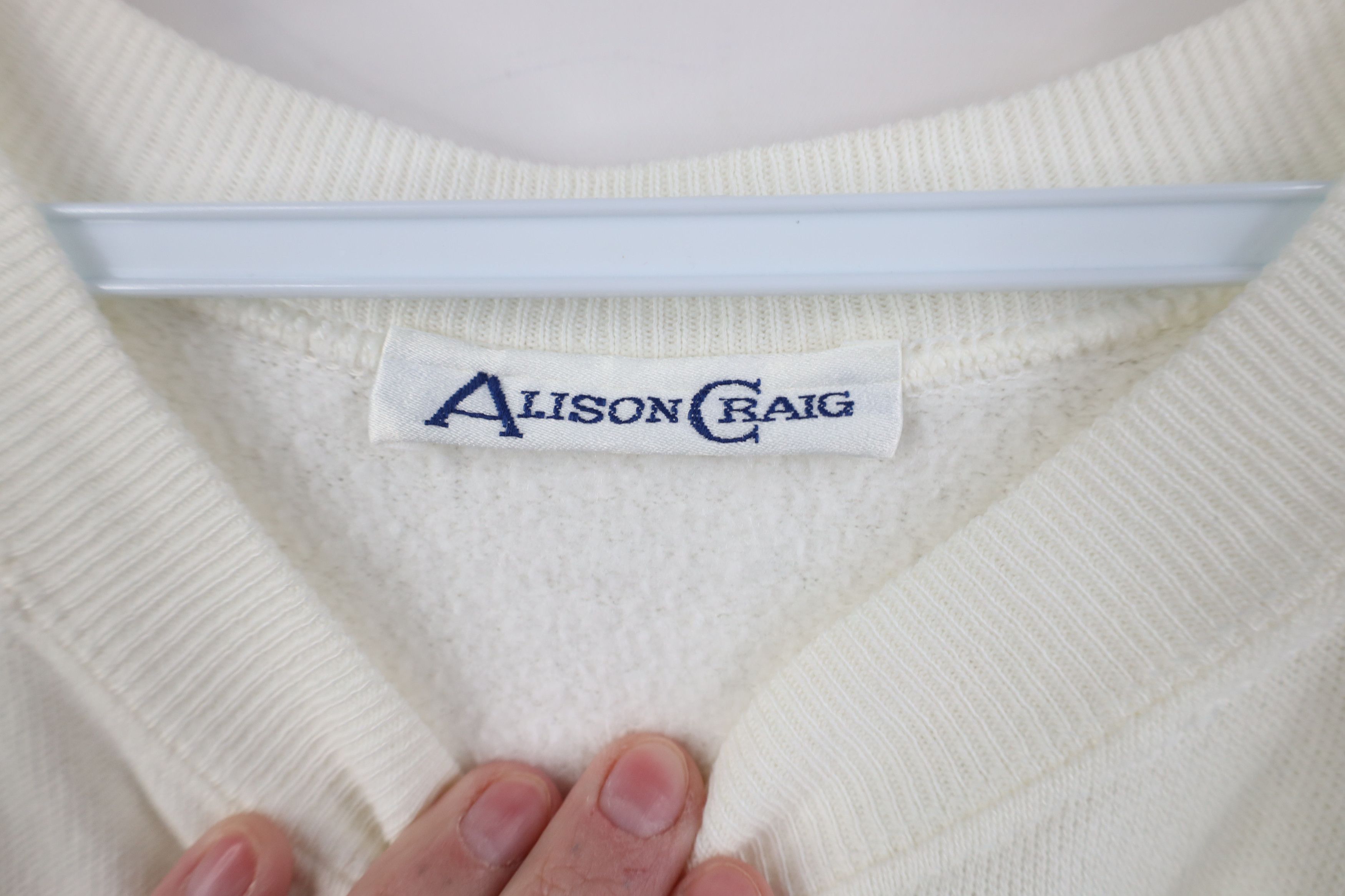 Vintage Vintage 90s Streetwear Blank Crewneck Sweatshirt White Size L / US 10 / IT 46 - 4 Thumbnail