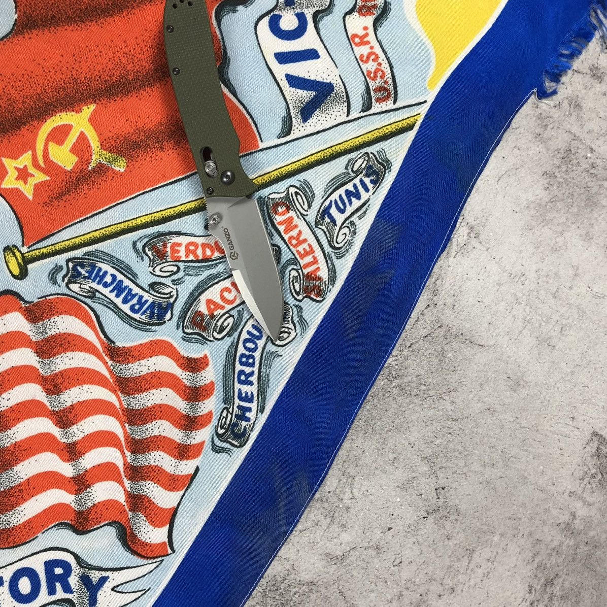 Vintage 1945 WWII Kiev Moscow USSR US UK France Victory Scarf Size ONE SIZE - 11 Thumbnail