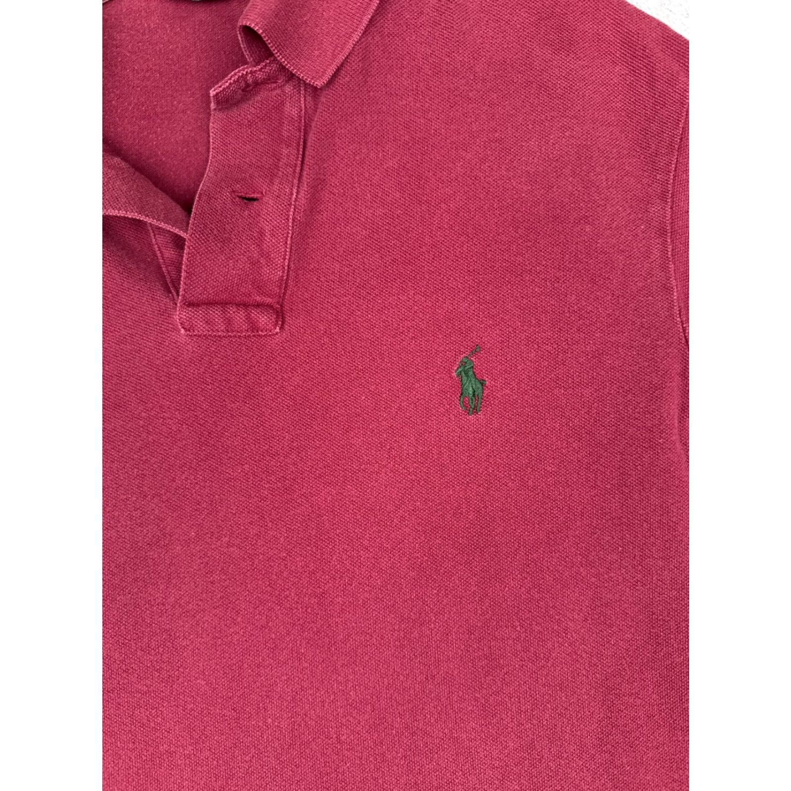Ralph Lauren VINTAGE Ralph Lauren Polo Shirt Men M Red 100% Cotton Slim Fit Size US M / EU 48-50 / 2 - 6 Thumbnail