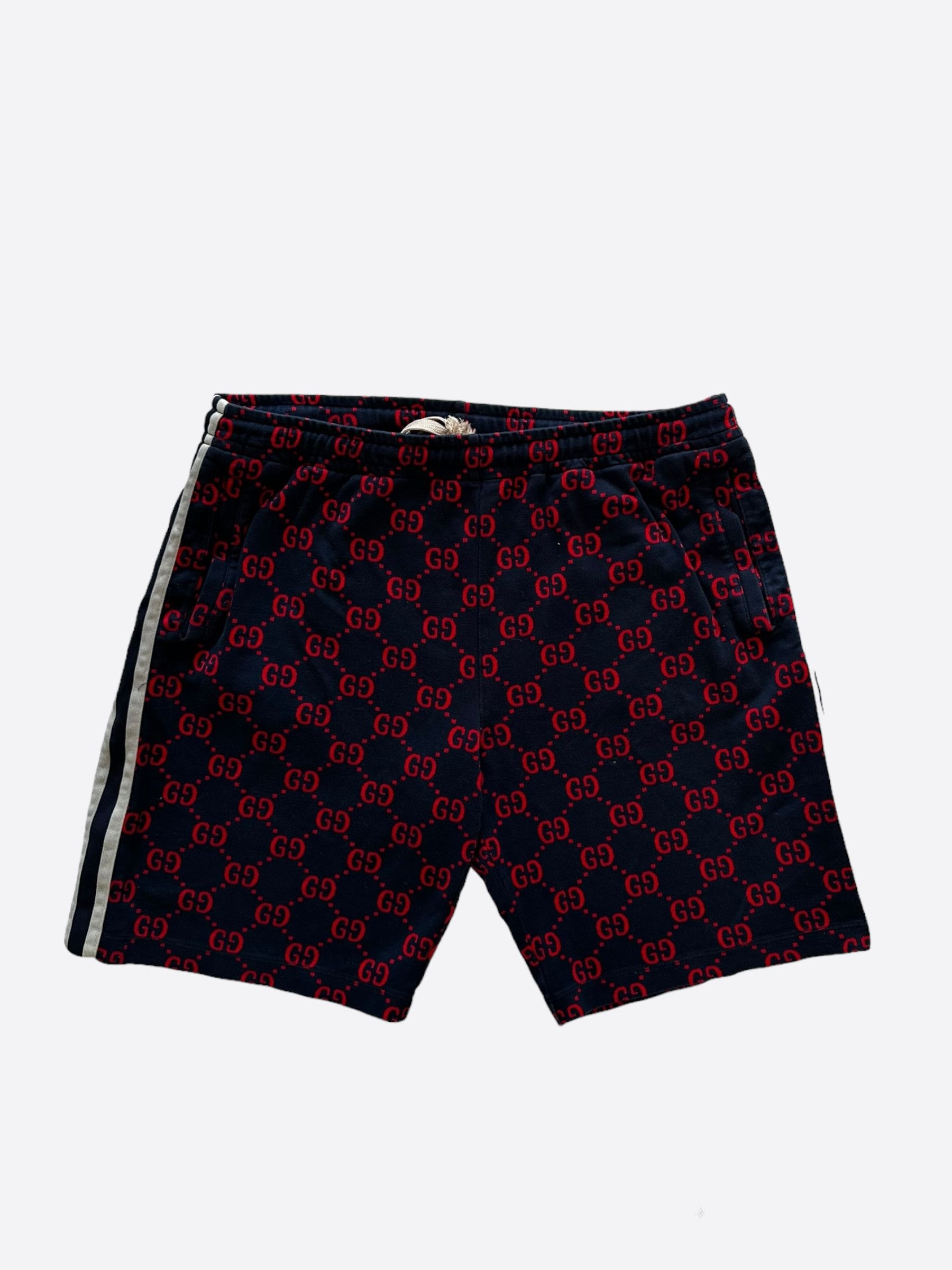 Gucci Gucci Navy & Red GG Monogram Jacquard Shorts | Grailed