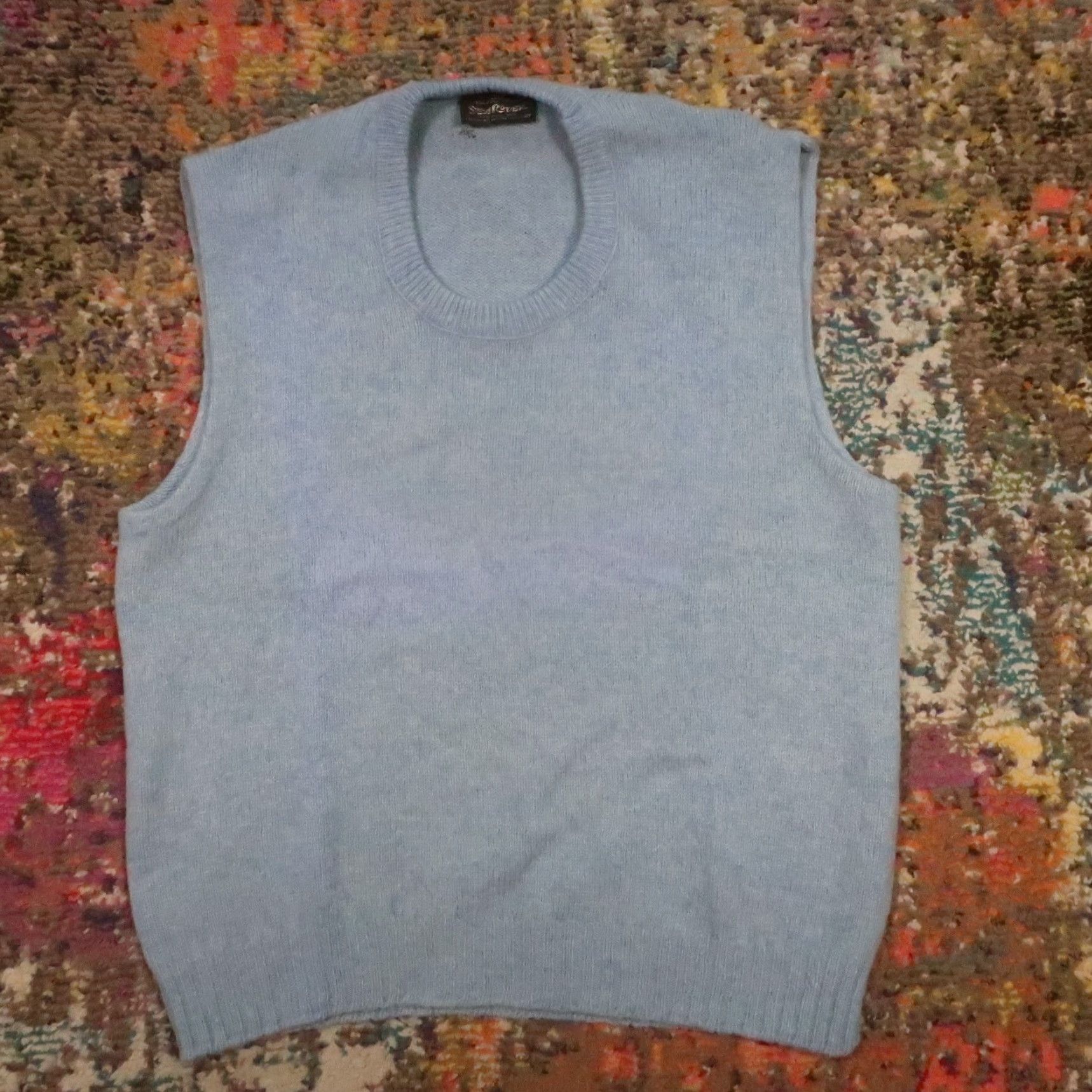 Vintage VINTAGE Puritan Wool Sweater Vest Mens XL Blue V-Neck Knit Pullover Solid Retro Fish Sea Rover Grandpa Size US XL / EU 56 / 4 - 2 Thumbnail