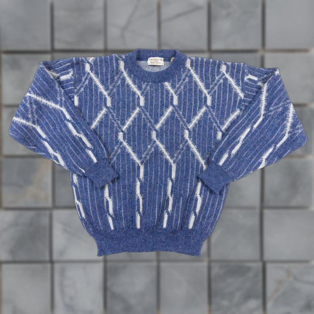 Vintage VINTAGE Michael Jordan Lowell Dreyfus Sweater Shirt Mens Large Blue Crew Neck Knit Pullover All Seasons Preppy 80s-90s Mens Size US L / EU 52-54 / 3 - 1 Thumbnail