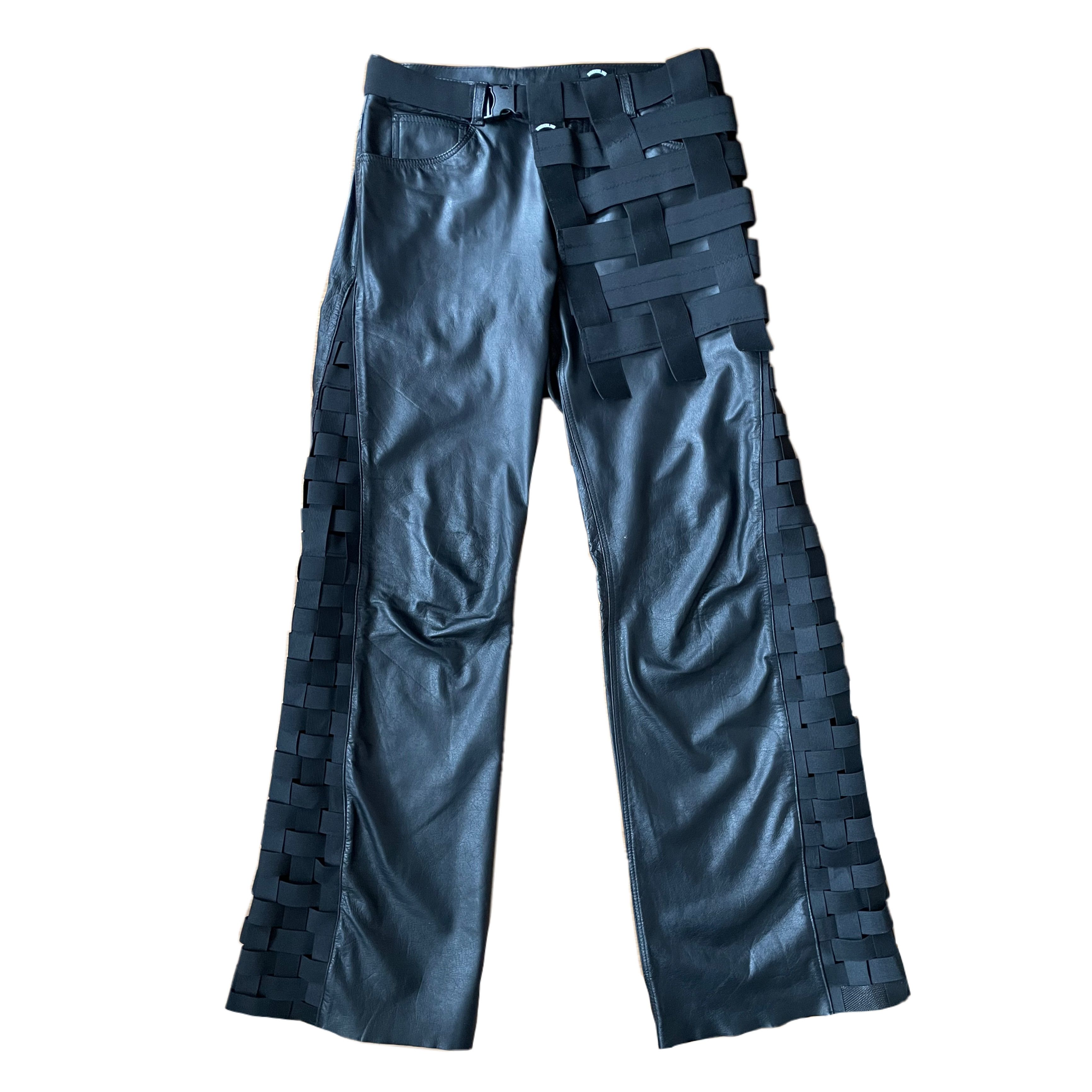image of Barkalnd Real Leather Pants With Skirt in Black, Women's (Size 27)