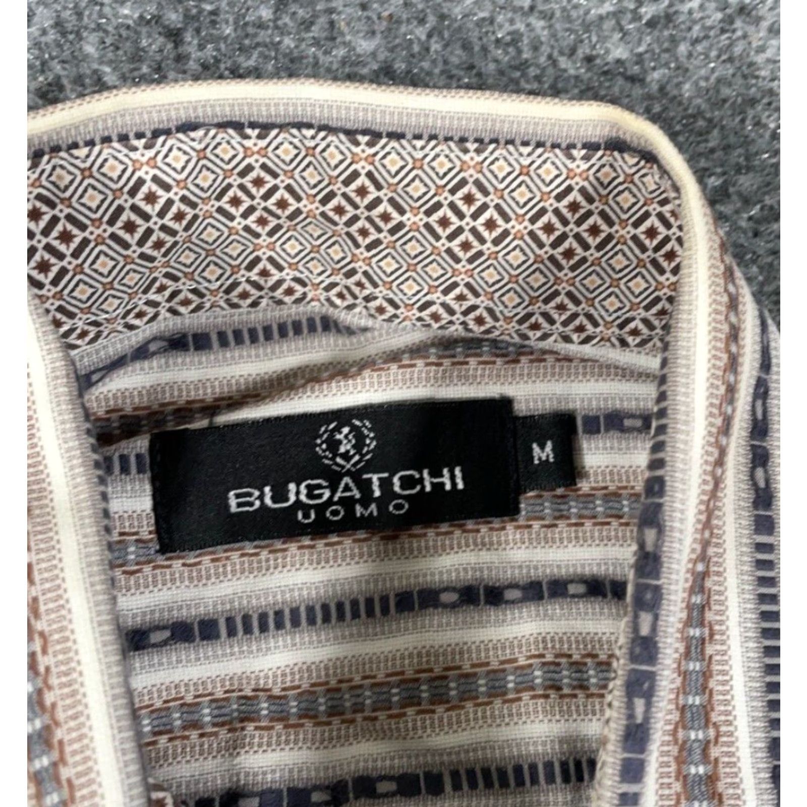BUGATCHI Bugatchi Uomo Shirt Adult Medium Multicolor Geometric Pattern Button-Up Long Sleeve Cotton Button-Front Collared Men 90s Retro Colorful Size US M / EU 48-50 / 2 - 3 Thumbnail