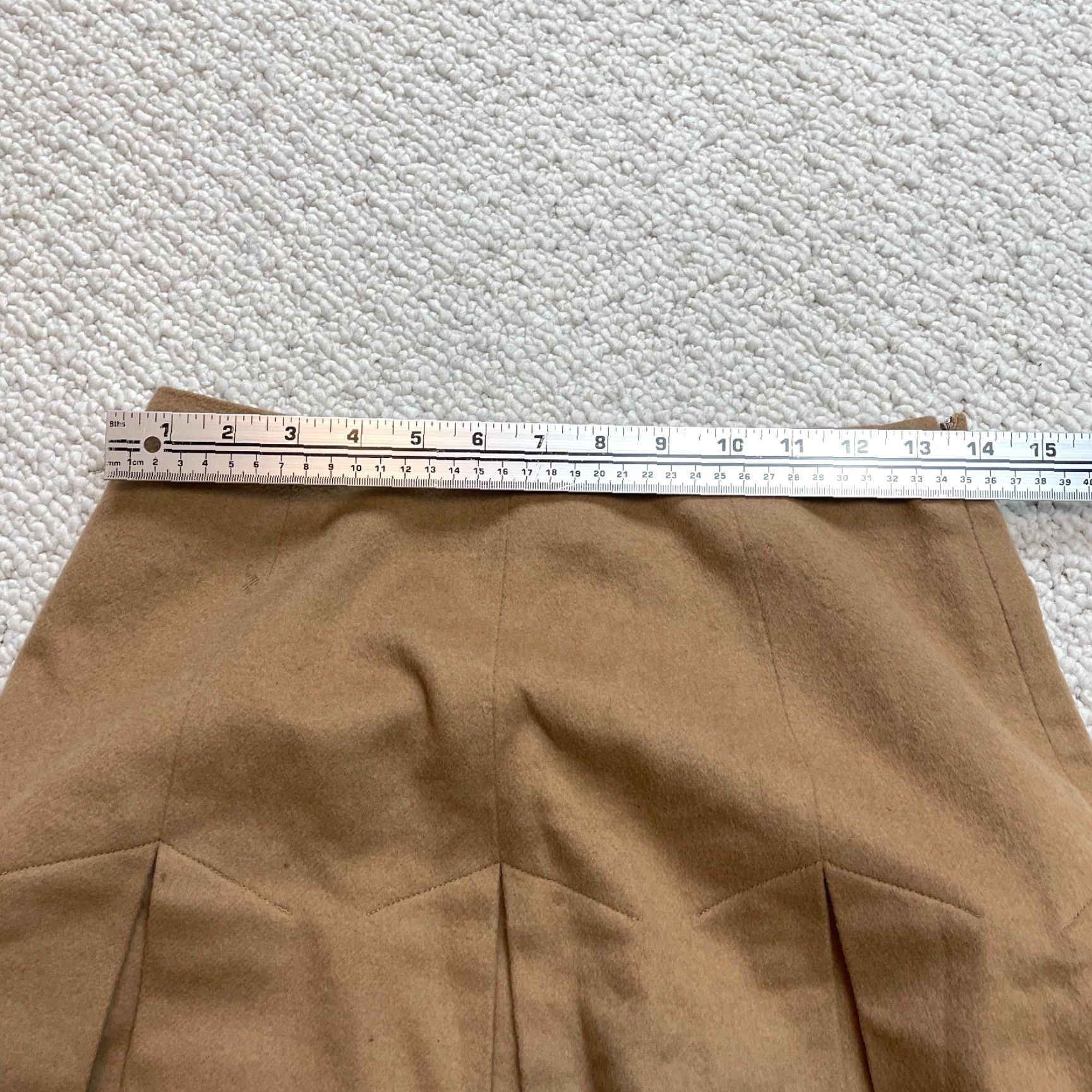 Banana Republic Banana Republic Skirt Womens 8 Brown Wool Nylon Short A-Line Zip Solid Solid Color Size 30" / US 8 / IT 44 - 6 Thumbnail