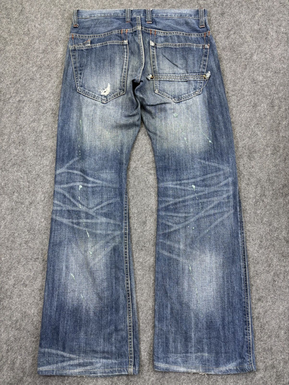 Japanese Brand 💥Flare💥Wild Life Painter Distressed Denim K37 Size US 32 / EU 48 - 18 Thumbnail