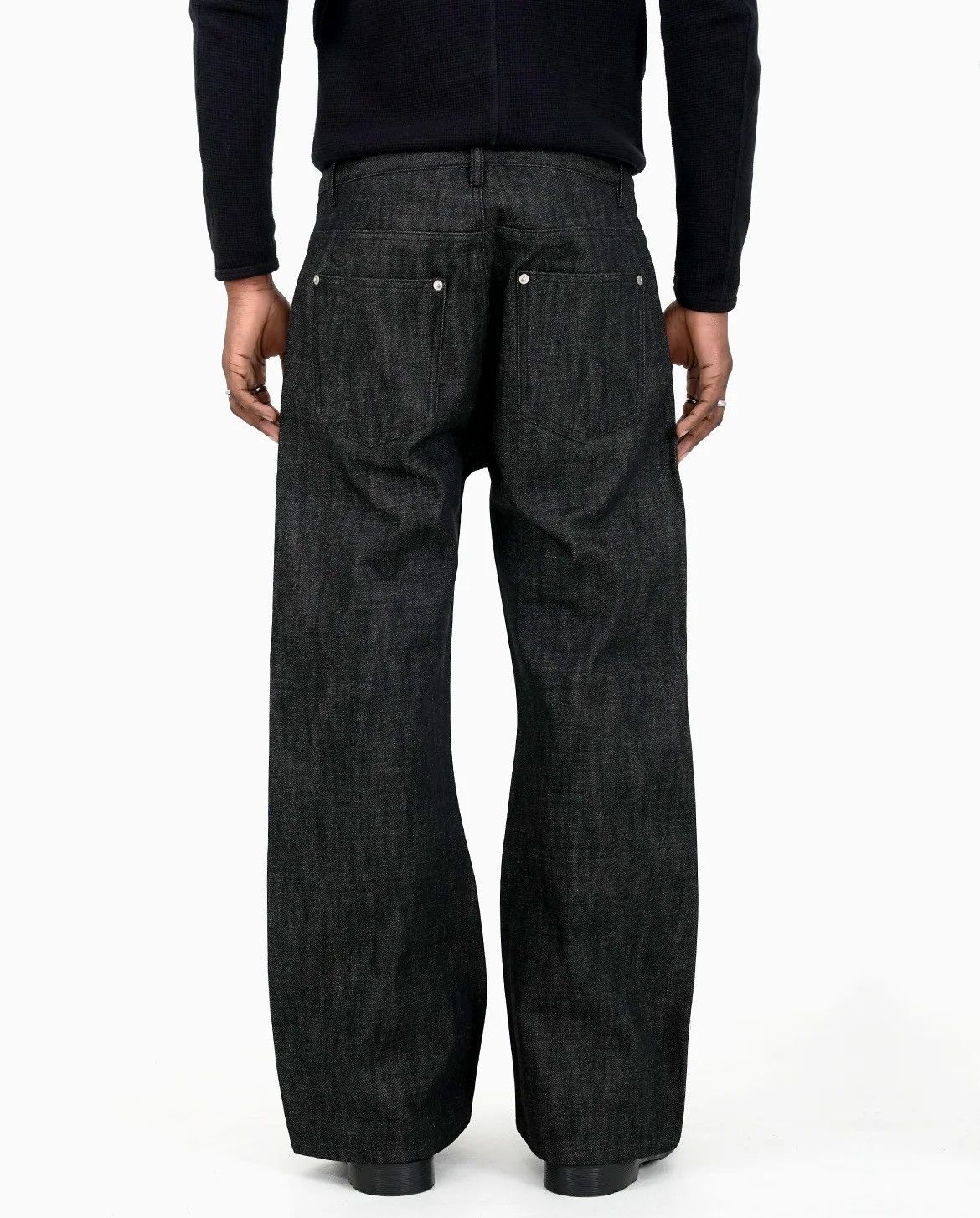 Other Menes Raw Salvaged Bootcut Denim Jeans - Black (SOLD OUT) Size US 36 / EU 52 - 4 Thumbnail