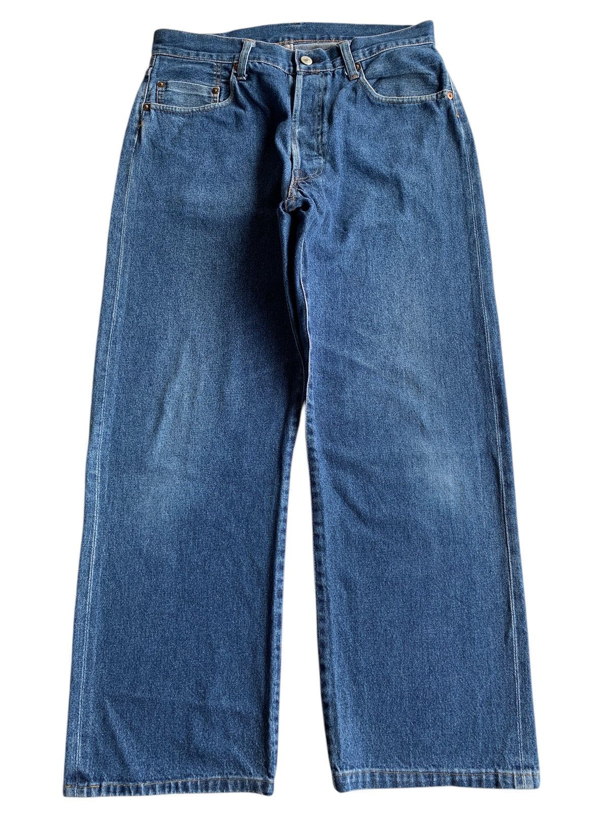 Japanese Brand × Jean DENIM EXCHANGE SELVEDGE BAGGY BUTTON FLY JAPANESE DENIM Size US 32 / EU 48 - 1 Thumbnail