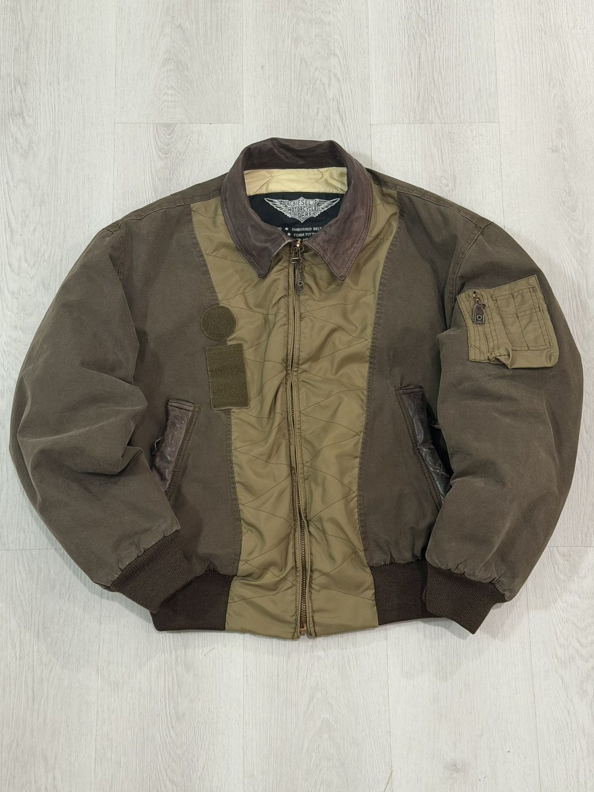 Diesel Vtg Diesel Motorcycle Riders Bomber Jacket Leather Collar M Size US M / EU 48-50 / 2 - 3 Thumbnail