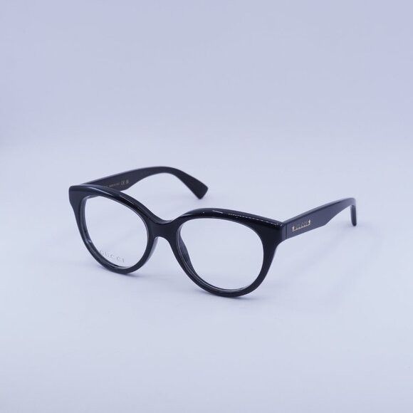 Gucci Gucci GG1590O 004 Eyeglasses Grey Crystal on Black 52mm Size ONE SIZE - 4 Thumbnail