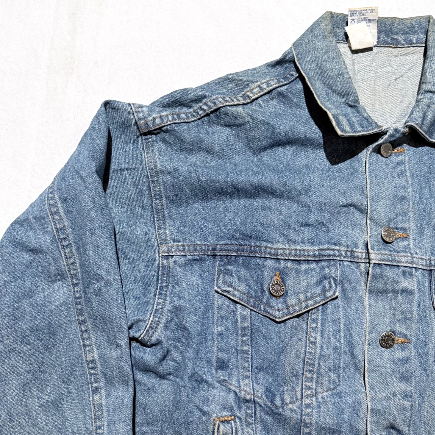 Denime Vintage Union Made Trucker Jacket Denim Pockets USA Made Retro - Medium Mens Jacket Blue Denim Trucker Jacket - Medium Size US M / EU 48-50 / 2 - 3 Thumbnail