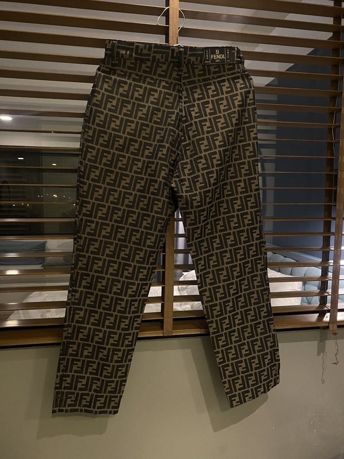 Fendi Fendi 90 Zucca Brown Black FF Logo Monogram High Waist Pants Size 28" / US 6 / IT 42 - 3 Thumbnail