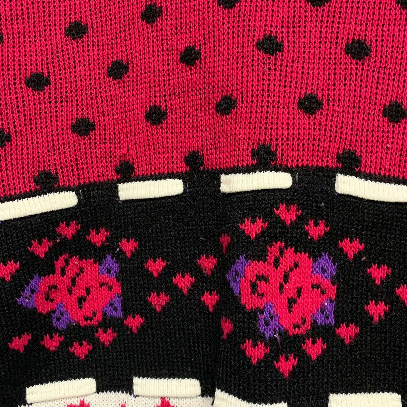 Vintage Vintage New Addition Floral Dot Knit Pullover 90s Sweater Size ONE SIZE - 3 Thumbnail
