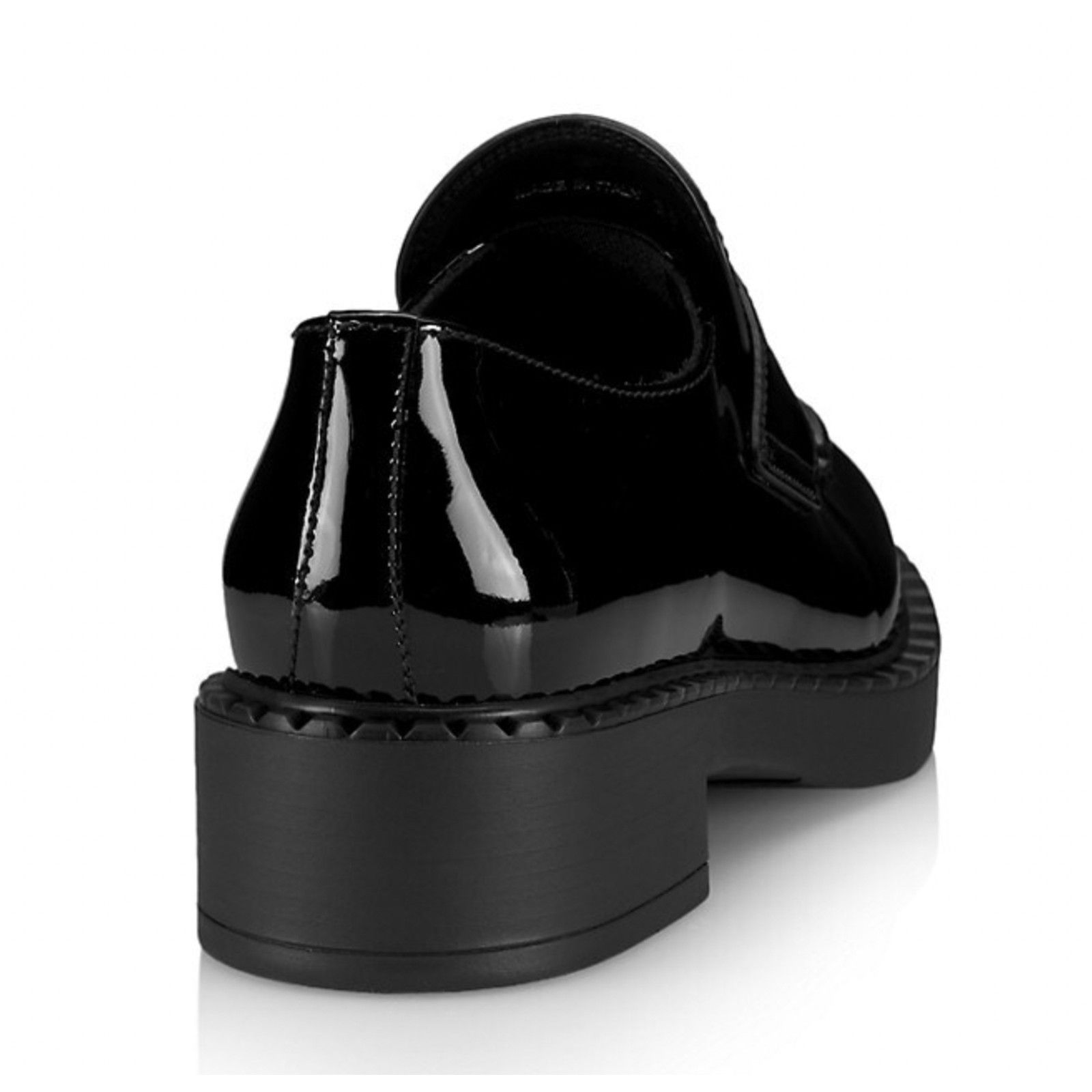 Prada Prada Chocolate Black Patent Leather Silver Logo Platform Size US 11.5 / IT 41.5 - 20 Thumbnail