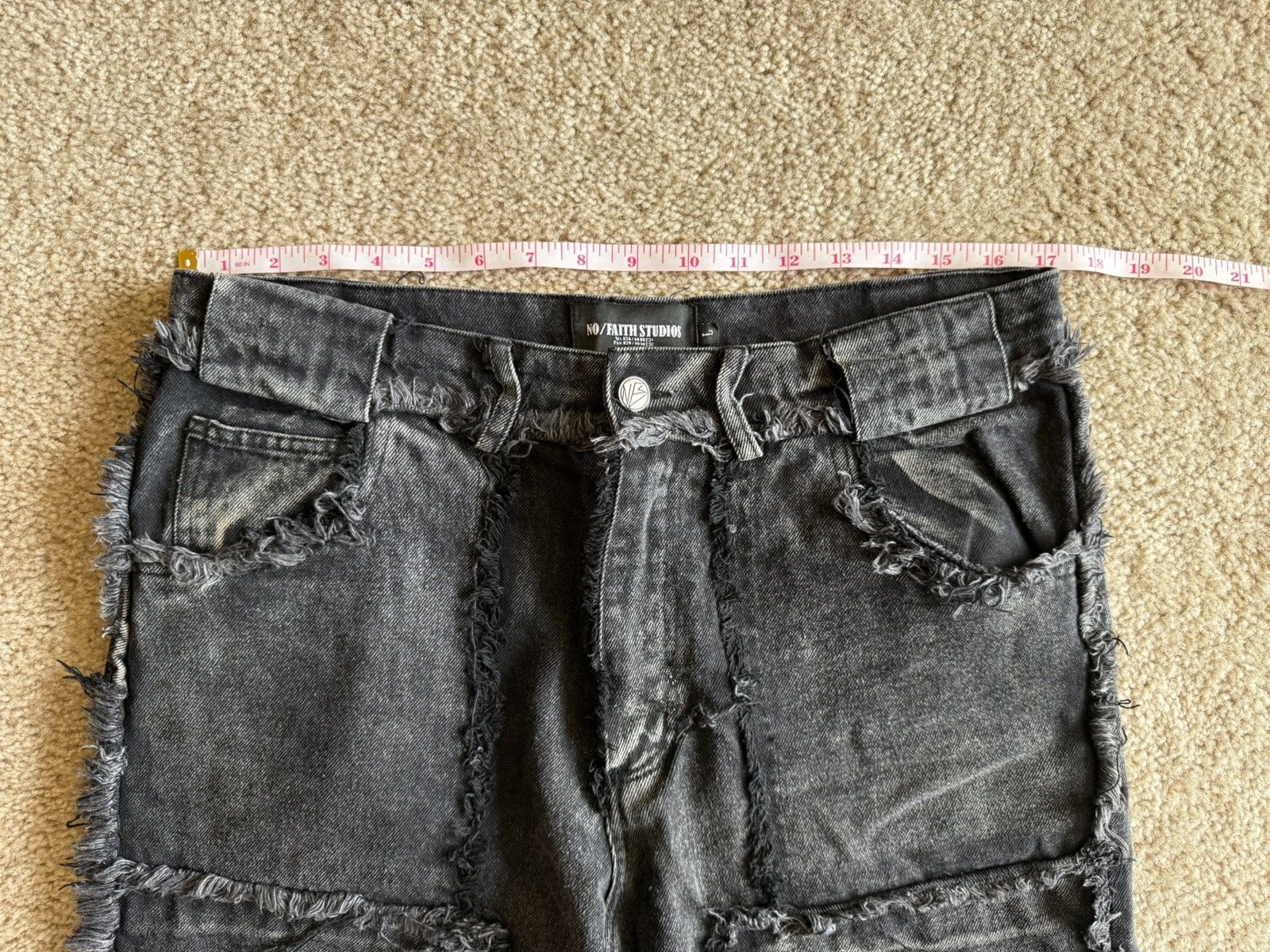 No Faith Studios No Faith Studios Flared Denim Stone Wash Black Size US 34 / EU 50 - 4 Thumbnail