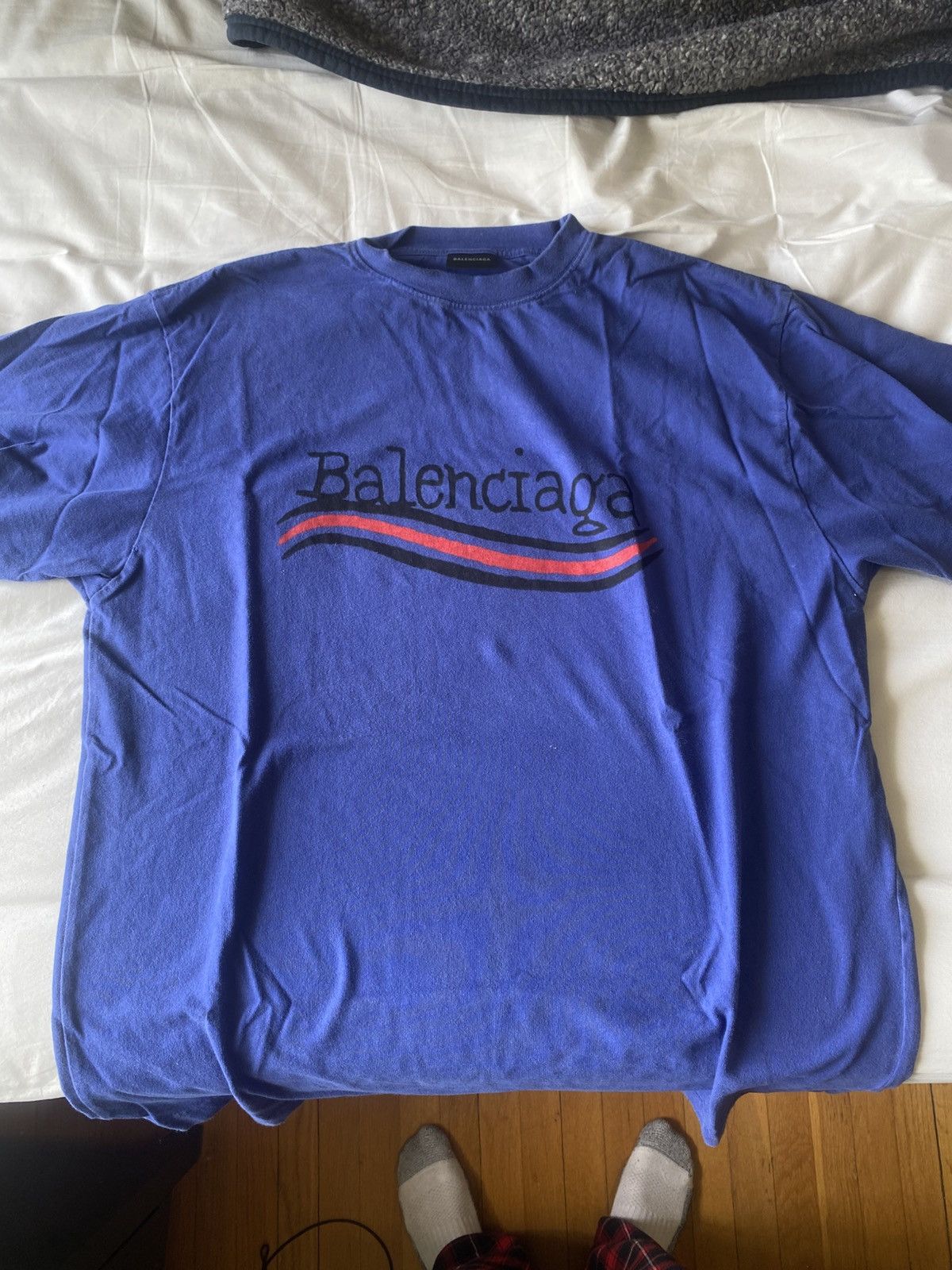 Balenciaga Purple Balenciaga Logo Tee Size US L / EU 52-54 / 3 - 1 Thumbnail