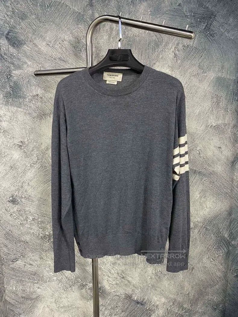 Thom Browne Thom Browne Gray round neck long sleeve hoodie Size US L / EU 52-54 / 3 - 1 Thumbnail